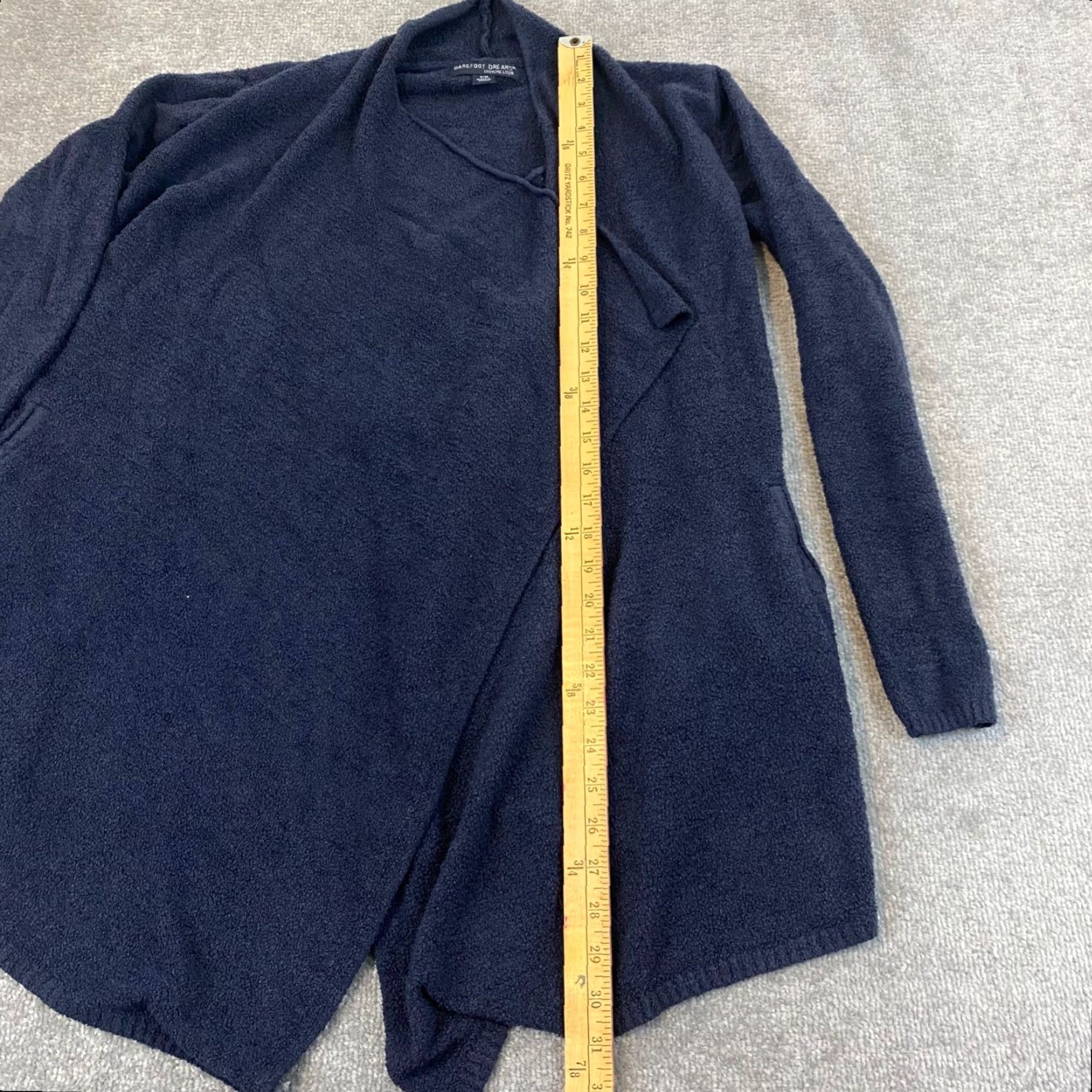 Vintage Barefoot Dreams Cardigan Sweater Womens Medium Faded Blue Cozychic Lite Casual Long Sleeve Open Front Pockets Size M / US 6-8 / IT 42-44 - 3 Thumbnail