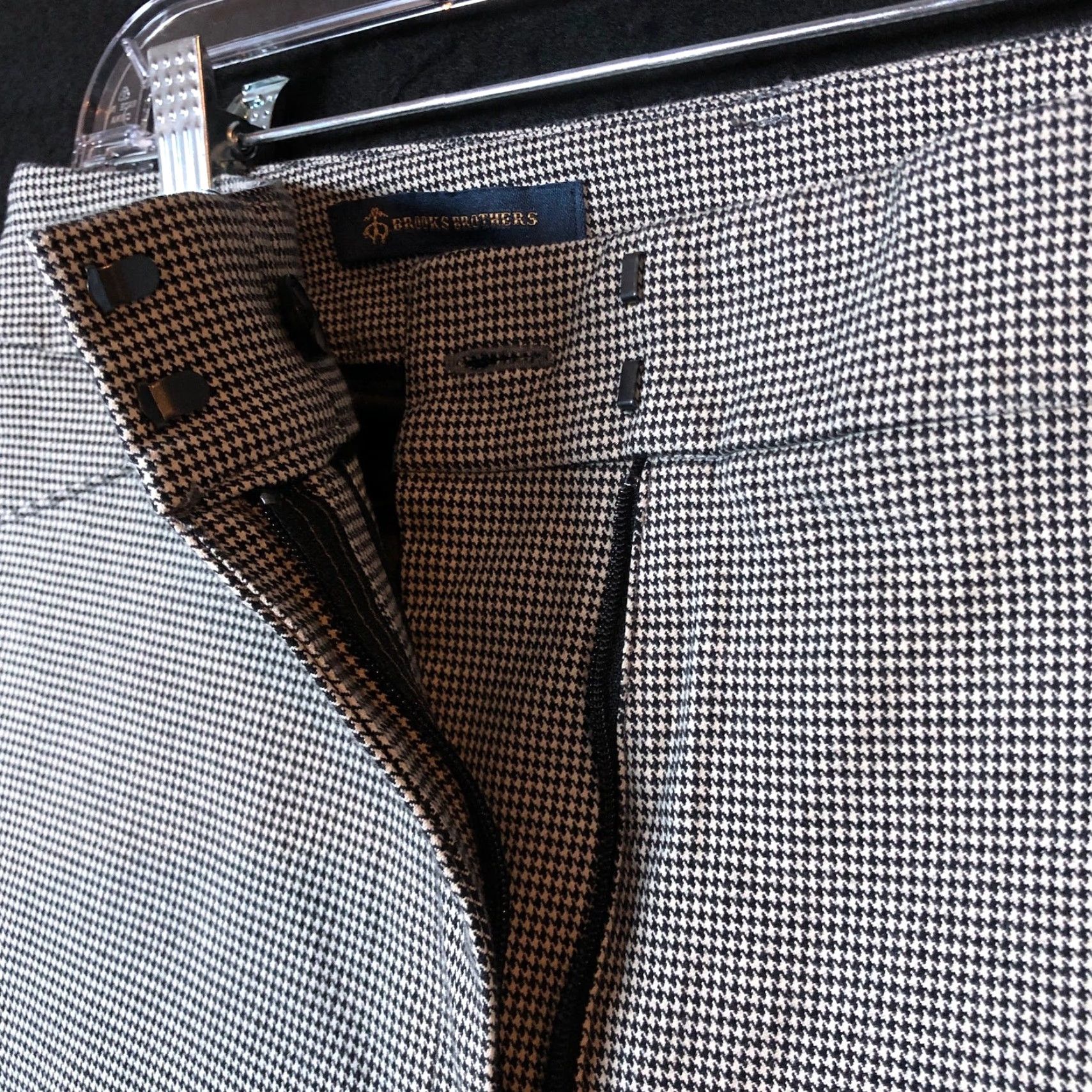 Brooks Brothers Brooks Brothers Womens Pants Black Cream Houndstooth Chino Ankle Stretch 8 Size 30" / US 8 / IT 44 - 4 Thumbnail