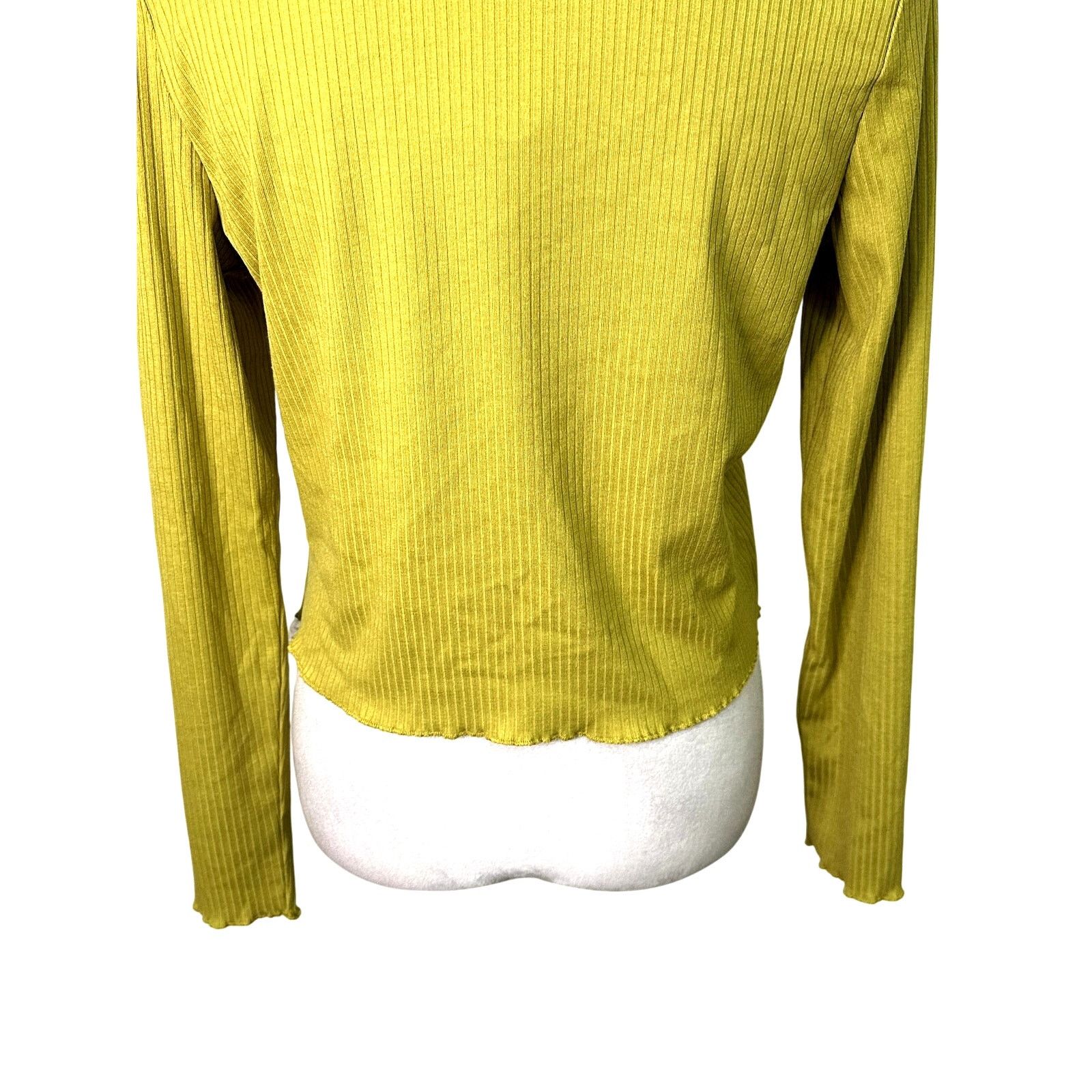 Other Elodie Cardigan Sweater Tie Ribbed Cropped Length Yellow L Size L / US 10 / IT 46 - 6 Thumbnail