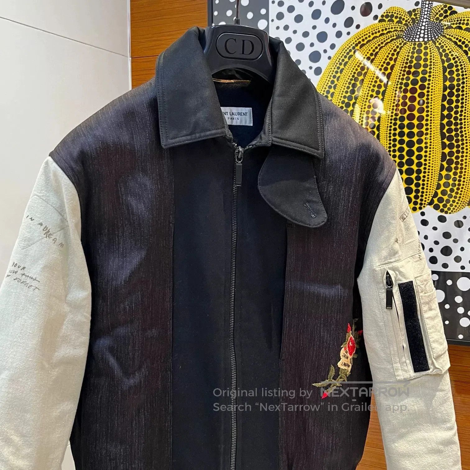 Saint Laurent Paris Saint Laurent Women's Embroidered Bomber Jacket. Size XXS / US 00 / IT 34 - 2 Thumbnail