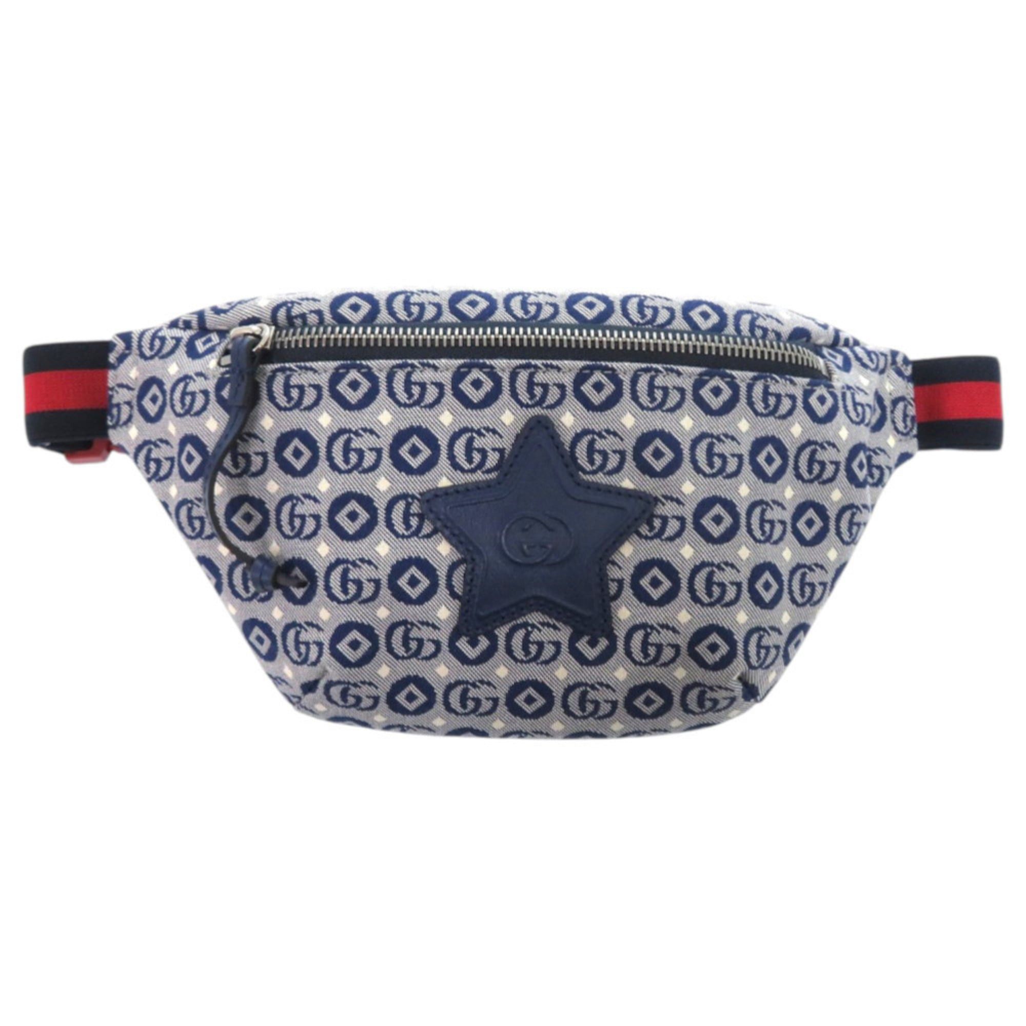 Gucci Like new Gucci children's star waist pouch 502095, canvas and leather, blue, 1584 GUCCI Size ONE SIZE - 1 Thumbnail