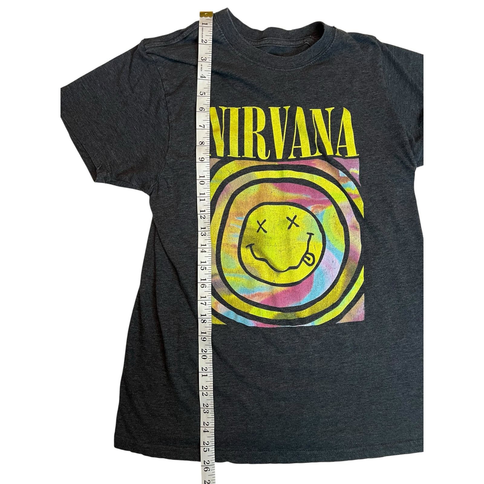 Nirvana Nirvana Gray T-Shirt Small - Smiley Face Psychedelic Tie-Dye Size US S / EU 44-46 / 1 - 9 Thumbnail