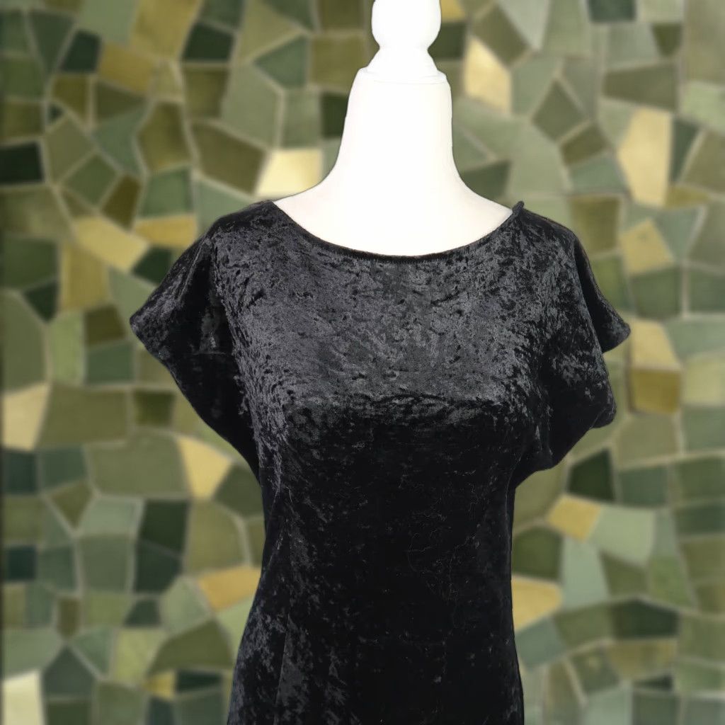 Vintage VINTAGE All That Jazz Maxi Dress Party Velvet Black 1990s M Womens Glam Rock low back Size M / US 6-8 / IT 42-44 - 1 Thumbnail