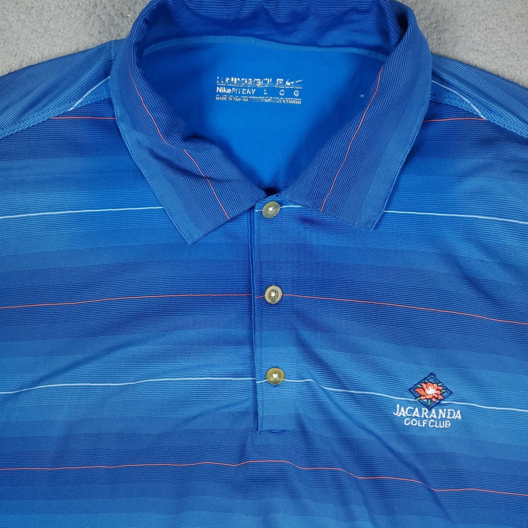 Nike Nike Polo Shirt Mens Size Large Blue Striped Dri Fit Jacaranda Golf Club STAINED Size US L / EU 52-54 / 3 - 2 Thumbnail