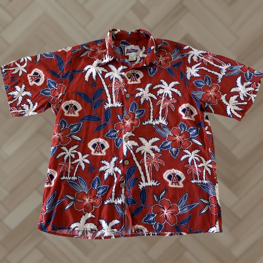 Reyn Spooner Reyn Spooner Anaheim Angels Red Short Sleeve Button-Up Shirt Men's M Size US M / EU 48-50 / 2 - 1 Thumbnail