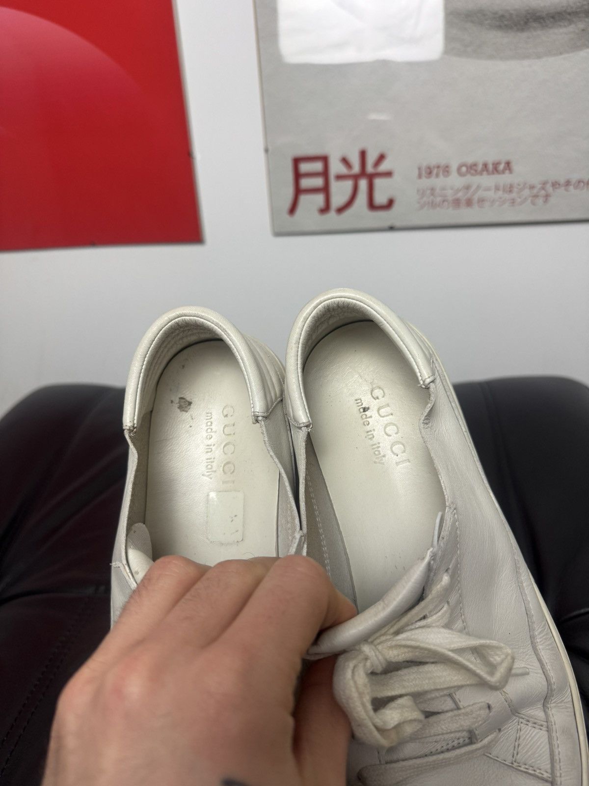 Gucci Gucci Low White Leather Sneakers Designer Luxury Hype Rare Size US 9.5 / EU 42-43 - 4 Thumbnail