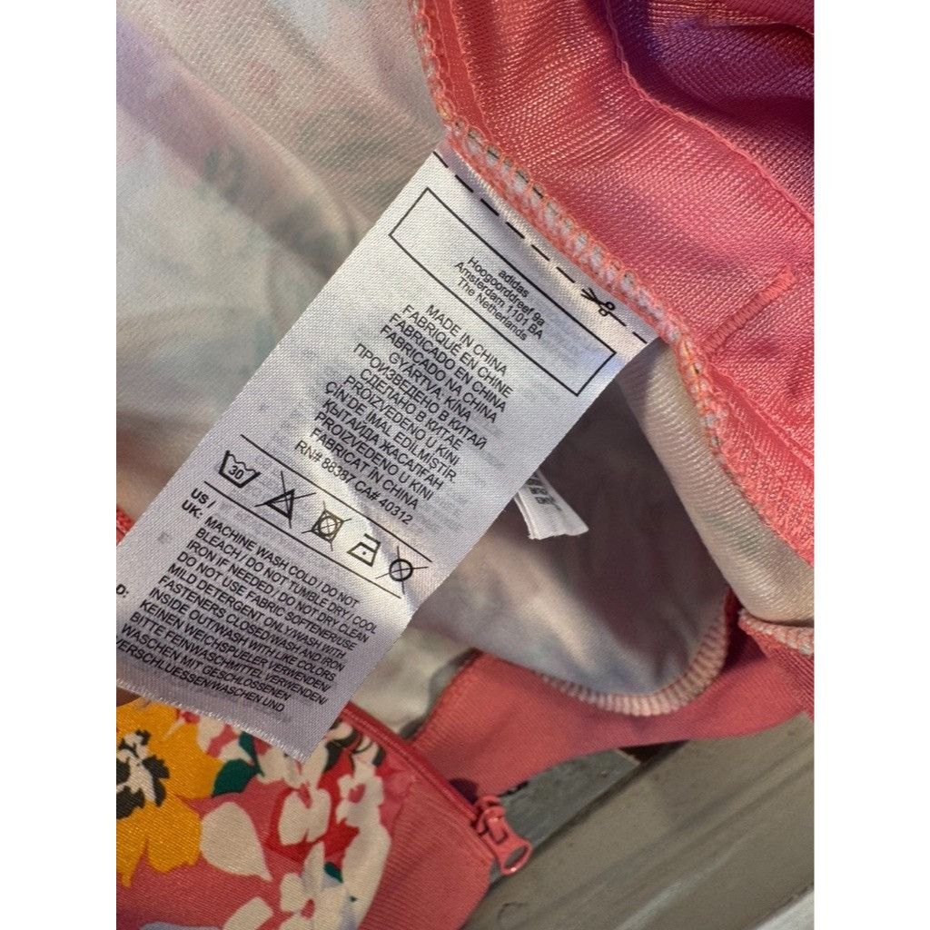 Adidas Adidas Girls Pink Floral Zip Track Jacket M (11-12) USED Size M / US 6-8 / IT 42-44 - 7 Thumbnail