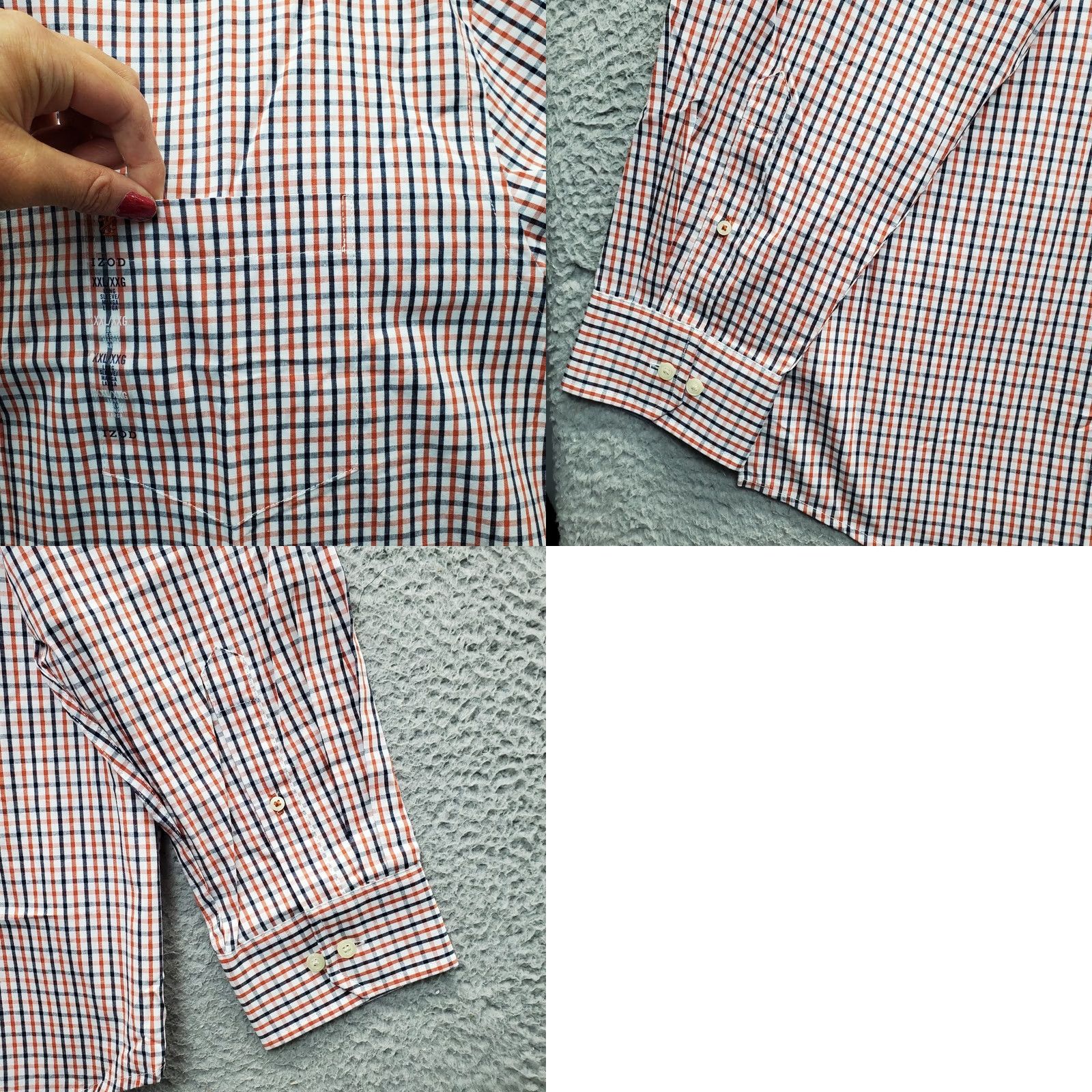 Izod IZOD Mens XXL Multicolor Check Long Sleeve Shirt Button-Down Size US XXL / EU 58 / 5 - 8 Thumbnail