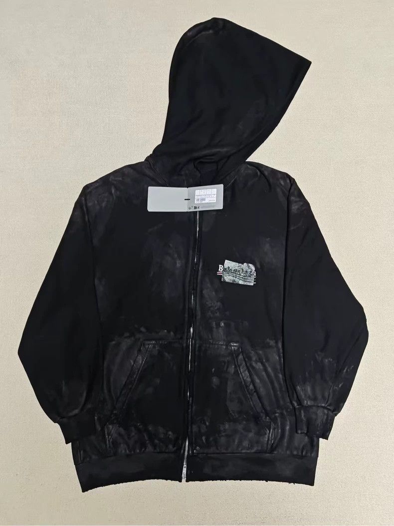 Balenciaga 23ss Clay Dye Tape Coke Cover Zip Hoodie 2501-Ne