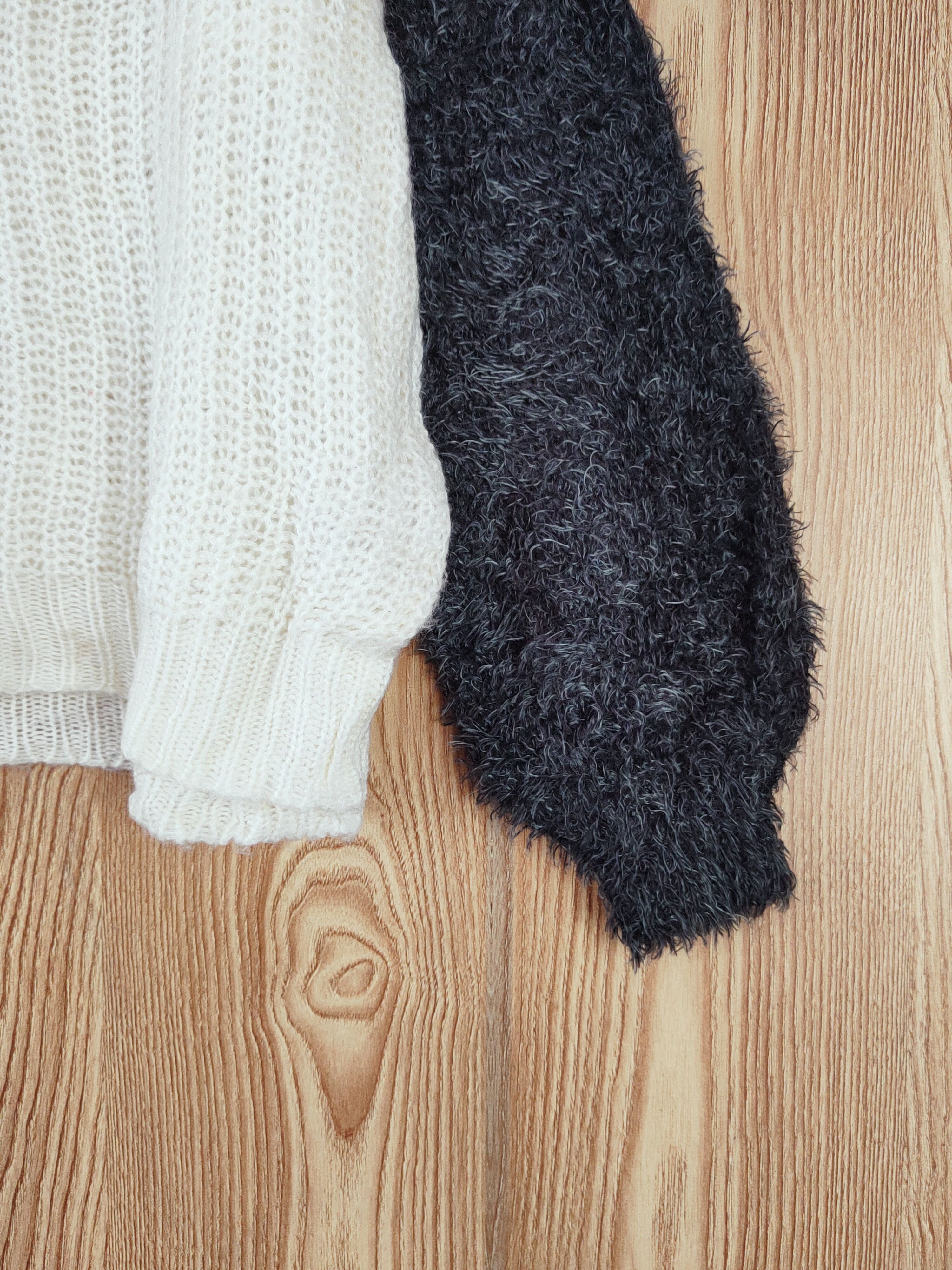 Japanese Brand × Vintage DIRZ Cream Black Fur Mohair Knitwear #W813 Size M / US 6-8 / IT 42-44 - 6 Thumbnail