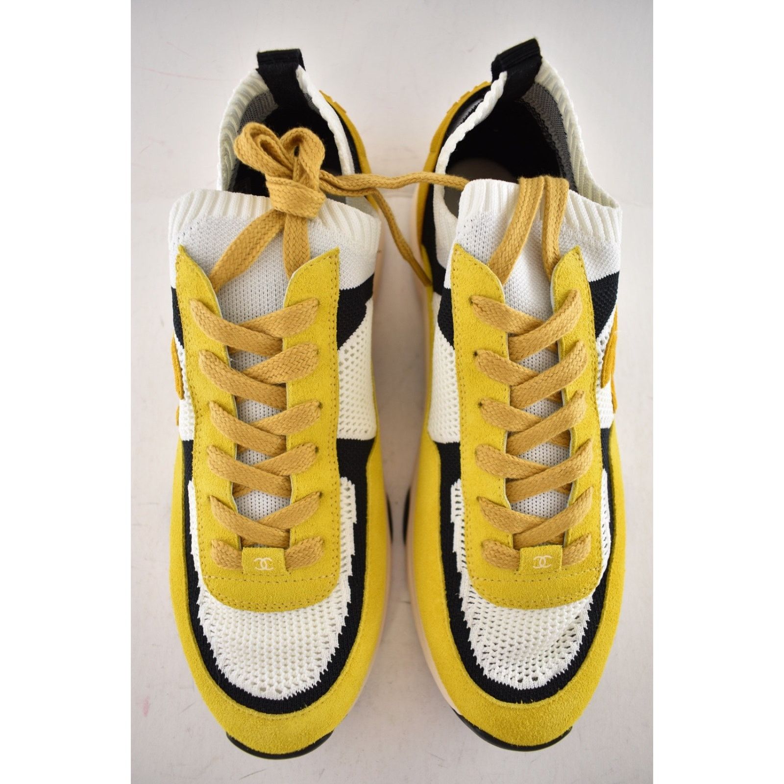 Chanel Mens Suede Knit CC Logo Low Trainer Sneaker Size US 11 / EU 44 - 8 Thumbnail