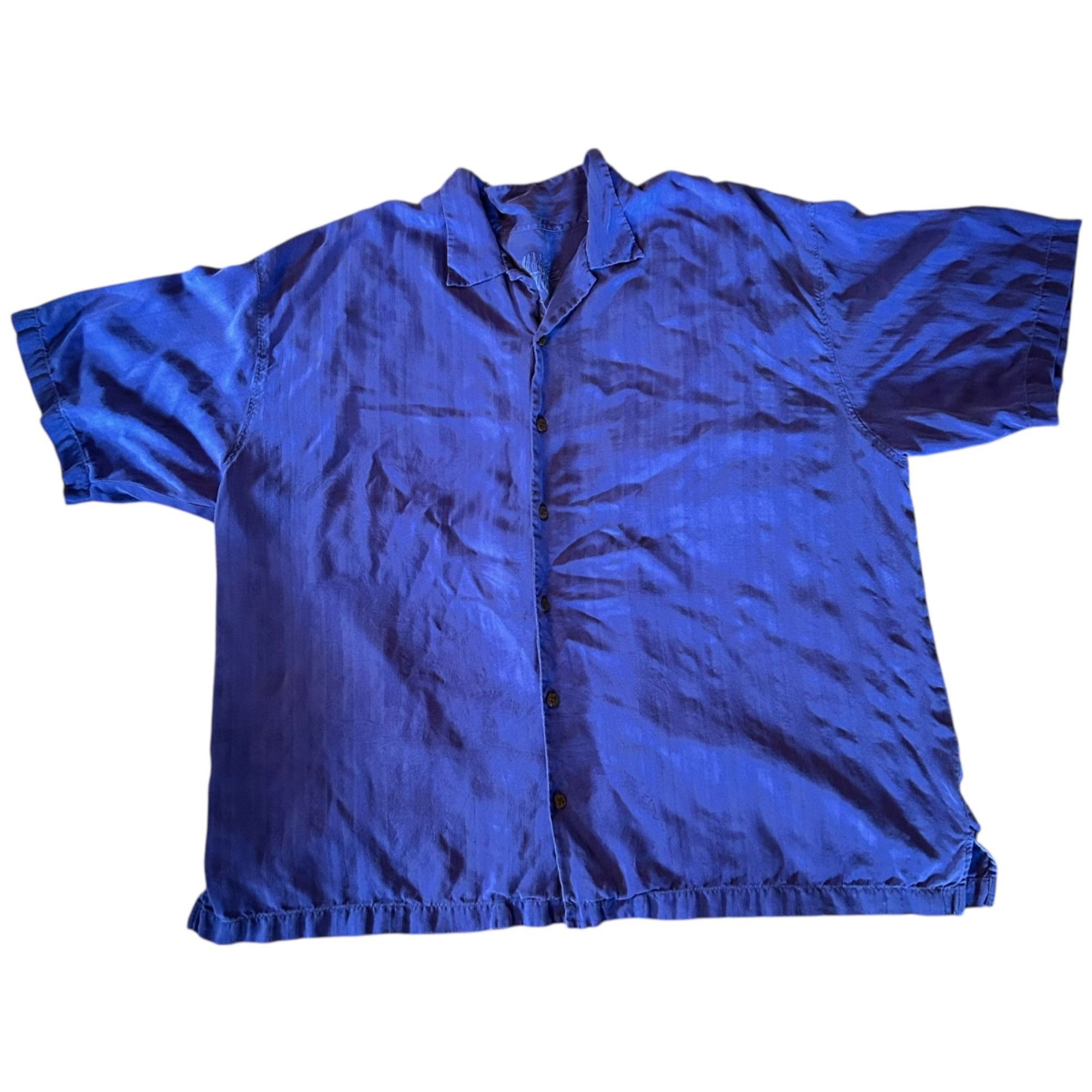 Tommy Bahama 100% Silk Camp Botanic Tropical Blue Shirt XXL