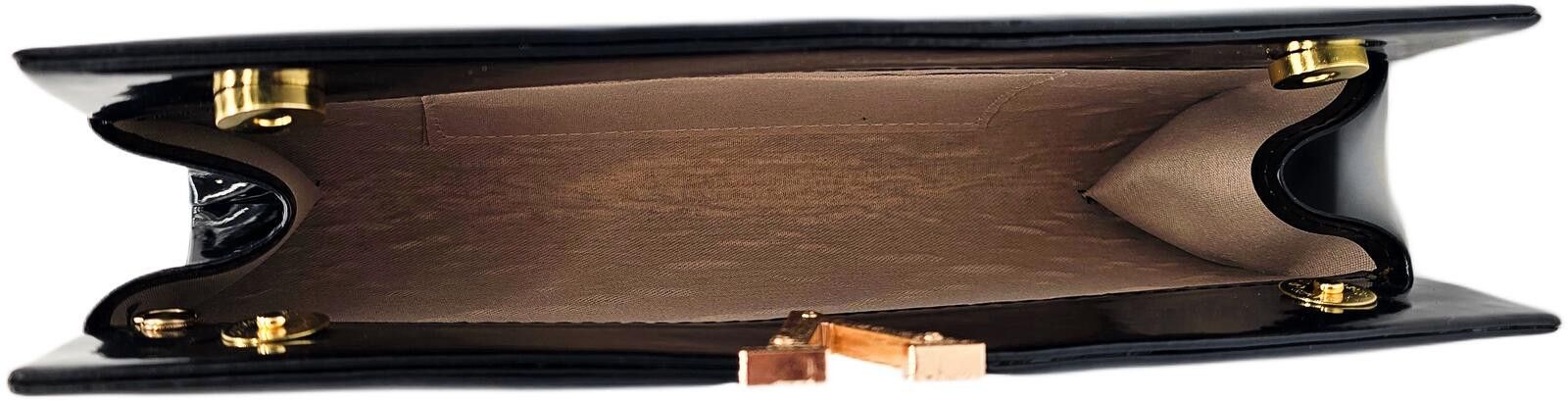 Other Black Faux Leather Clutch with Gold Chain Size ONE SIZE - 6 Thumbnail