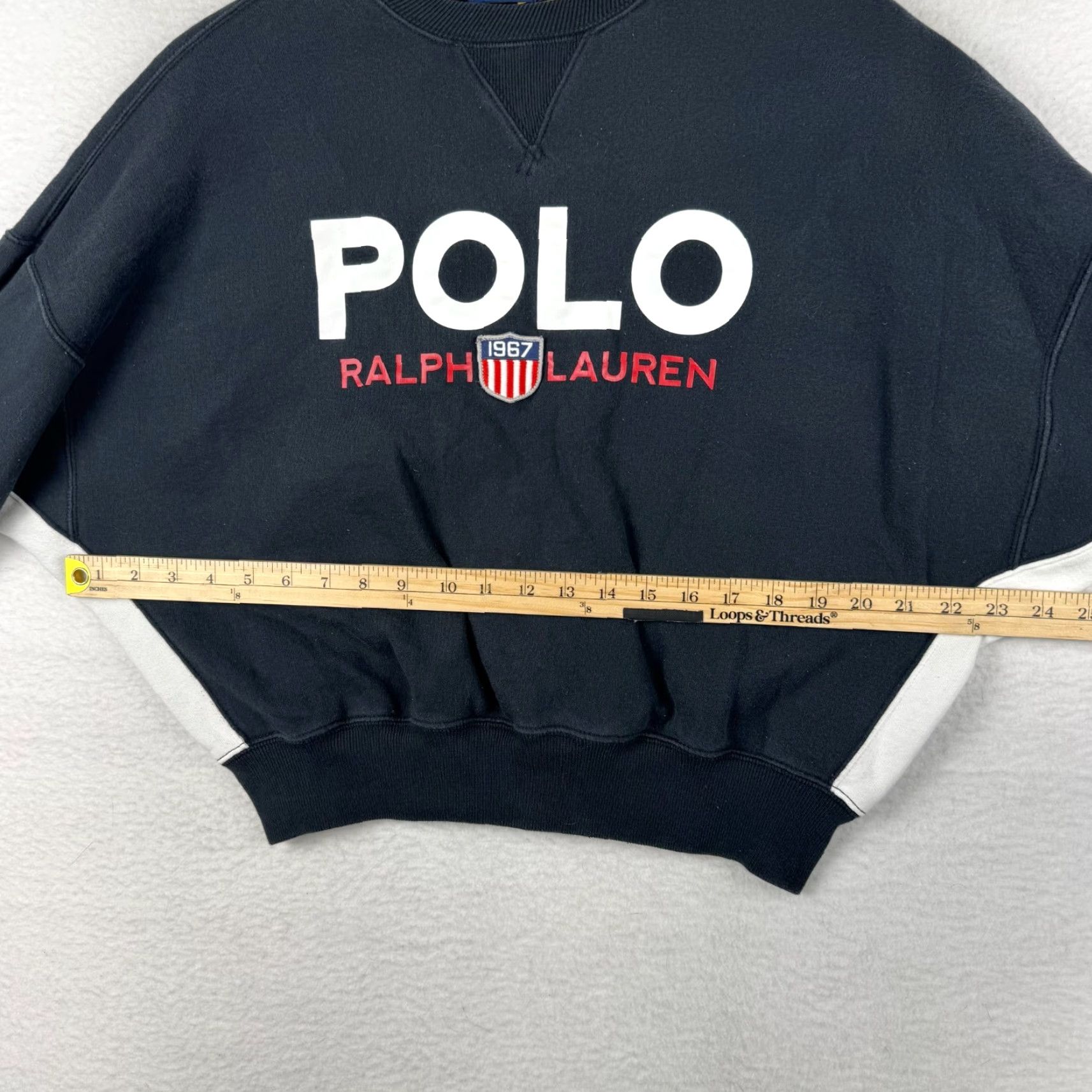 Polo Ralph Lauren Polo Ralph Lauren Womens XS Sweatshirt Crew Neck Pullover Boxy Cropped Oversized Dolman Logo Black Size XS / US 0-2 / IT 36-38 - 5 Thumbnail