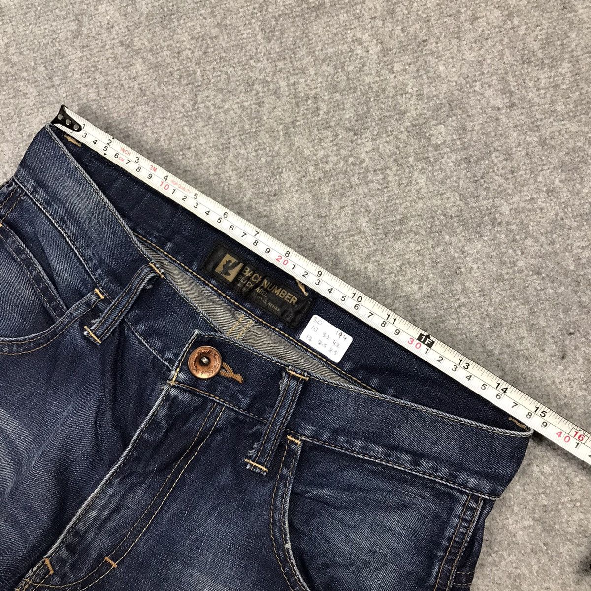 If Six Was Nine × Le Grande Bleu (L.G.B.) DISTRESSED DENIM BACK NUMBER JAPAN BLUE JEANS PANTS Size US 30 / EU 46 - 15 Thumbnail