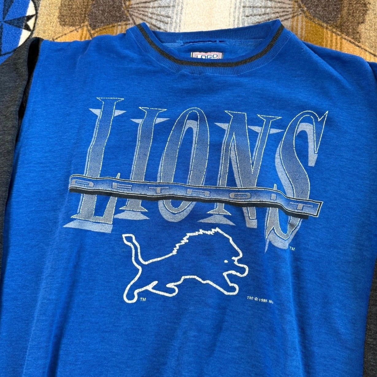 Logo 7 VINTAGE Logo 7 Sweatshirt Crewneck Detroit Lions Blue L Men's 90s Sports USA 1995 Size US L / EU 52-54 / 3 - 4 Thumbnail