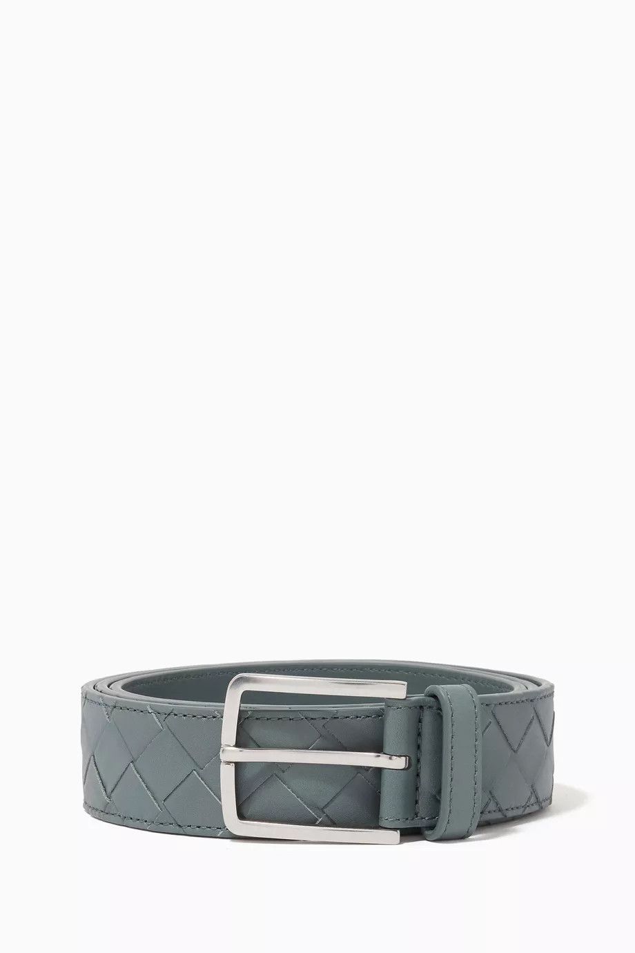 Bottega Veneta o1lf3ng10925 Size: 115 / Intrecciato Belt in Thunder Size 46 - 1 Thumbnail