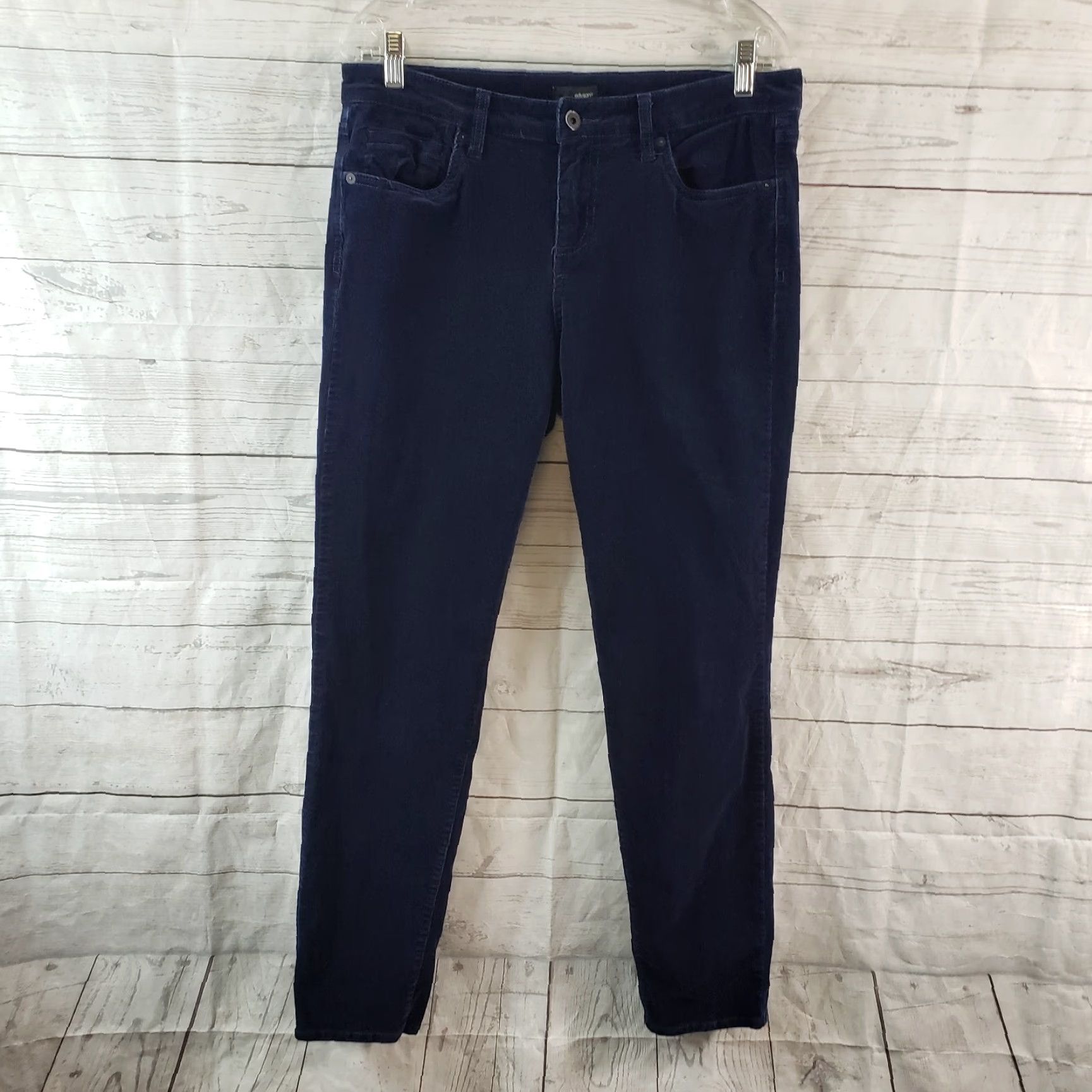 Vintage Edyson Womens Skinny Corduroy Pants Sz 30 Blue Mid Rise Pants Womens 30 Blue Skinny Corduroy Edyson Size 30" / US 8 / IT 44 - 2 Thumbnail