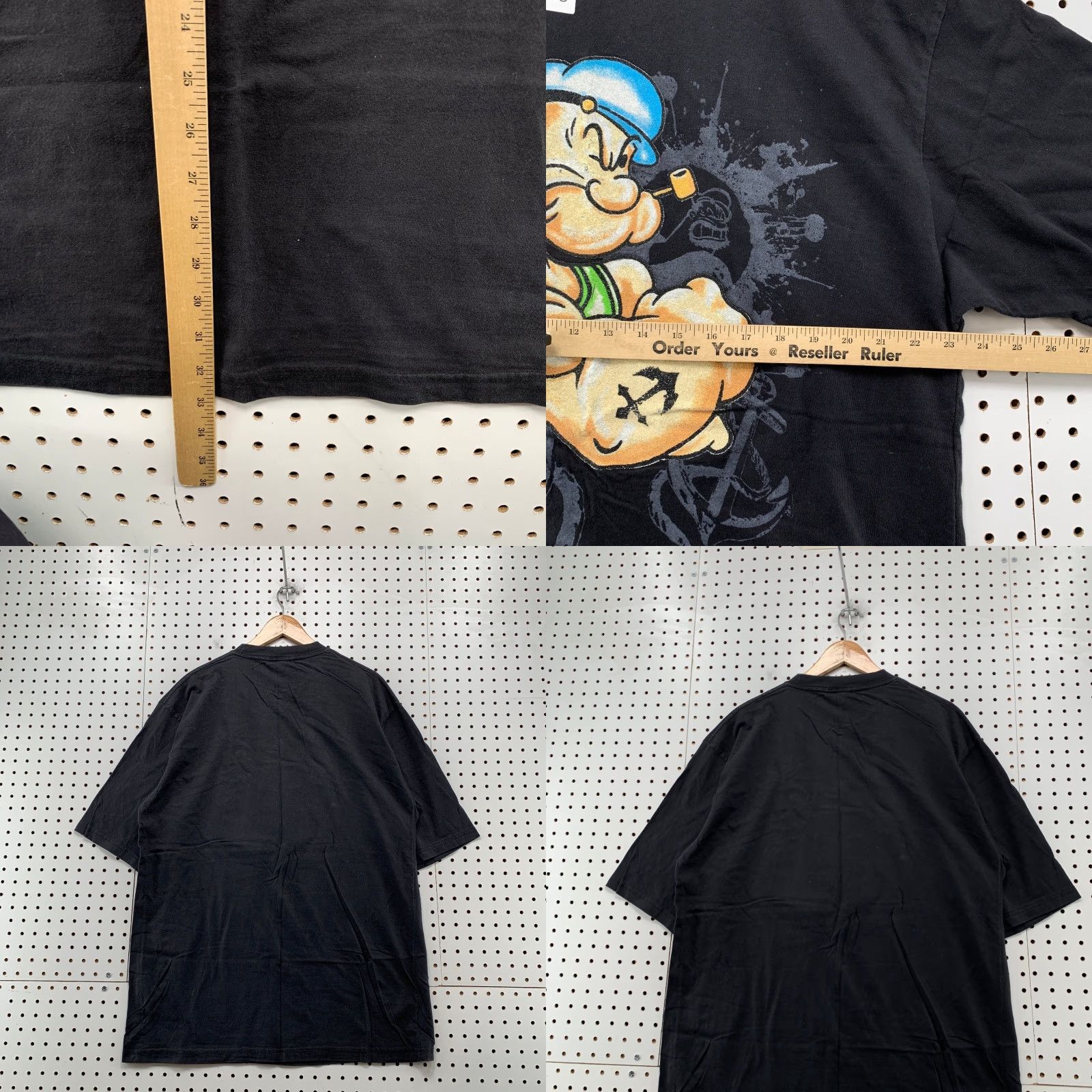 Vintage VINTAGE Y2K Justice Graphic Shirt Mens 2XL Black Cartoon Sailor Man Anchor Size US XXL / EU 58 / 5 - 8 Thumbnail