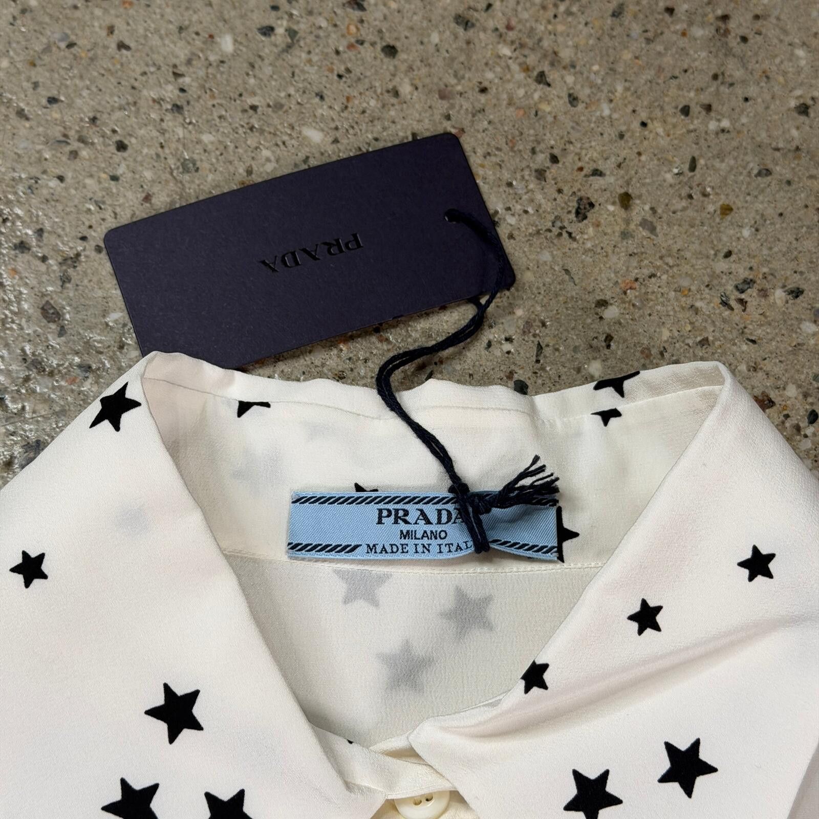 Prada Prada Silk Star Print Shirt Size US L / EU 52-54 / 3 - 8 Thumbnail