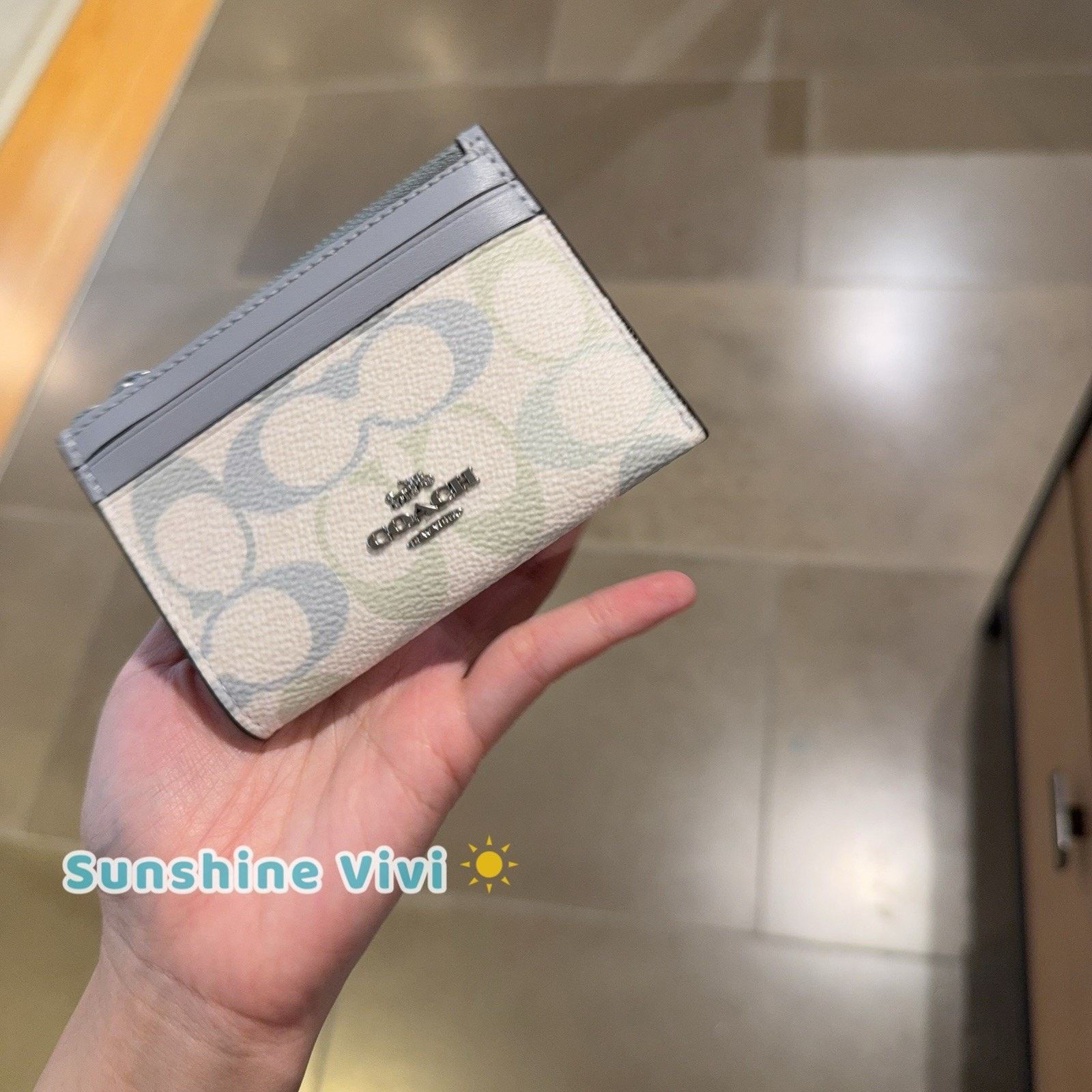 Coach NWT Coach Mini Skinny Id Case Pretty CEC49 Silver/Chalk/Blue Size ONE SIZE - 1 Thumbnail