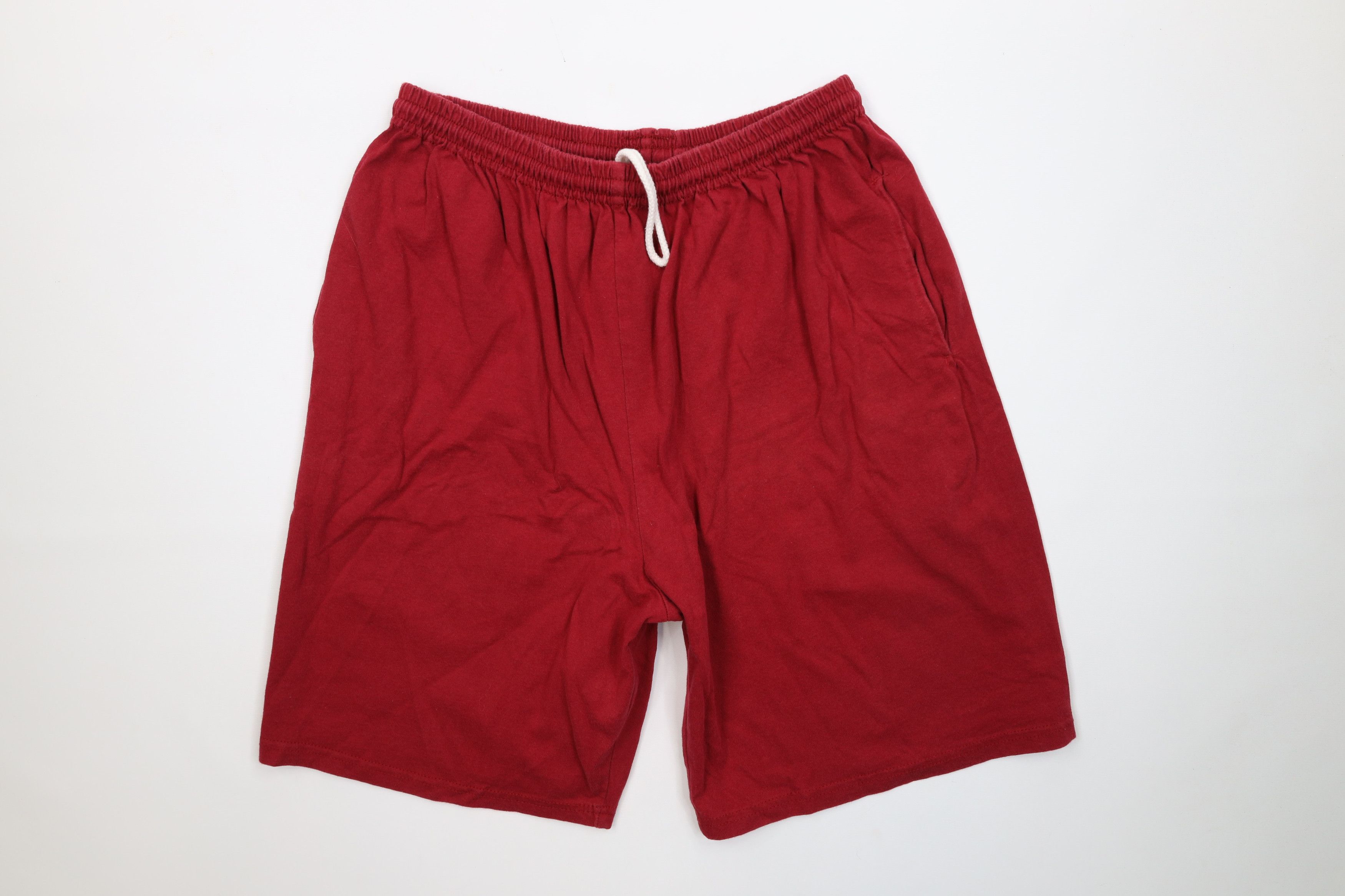 Vintage Vintage 90s Bike Blank Above Knee Shorts Red Cotton USA Size US 34 / EU 50 - 1 Thumbnail