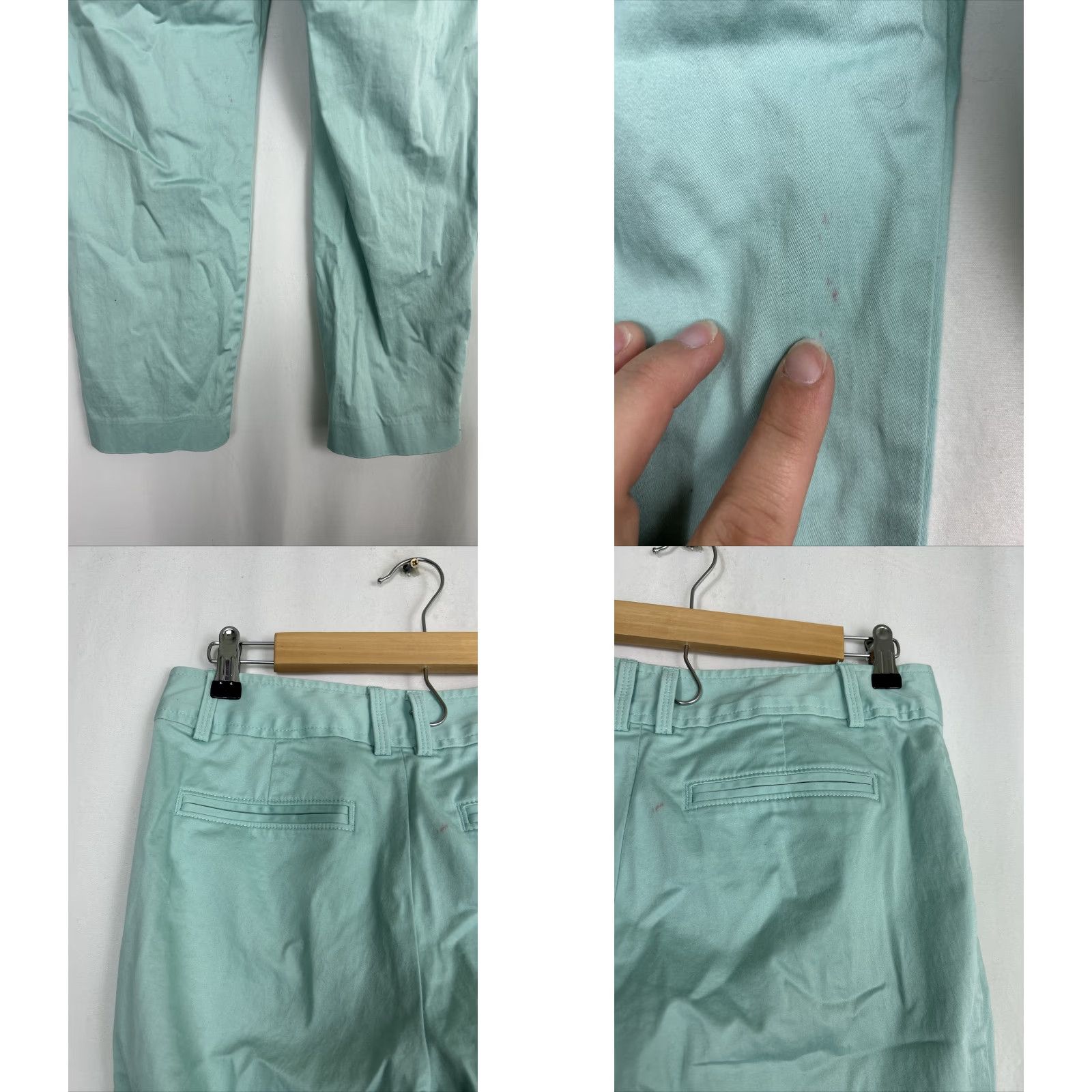 Banana Republic VINTAGE Banana Republic Womens Size 6 Sateen Crop Pants Surf Spray Light Blue 30x25 Size 28" / US 6 / IT 42 - 8 Thumbnail