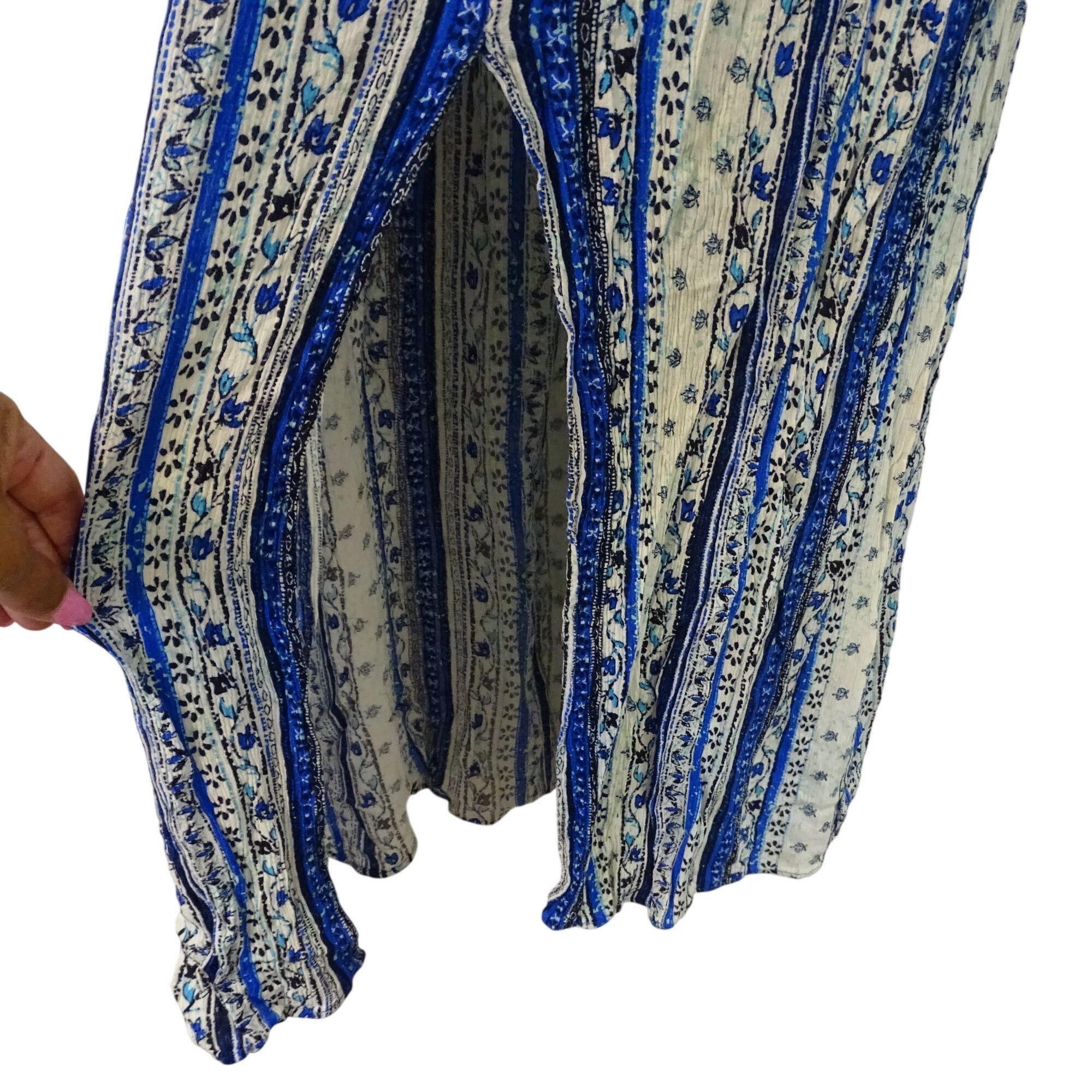 Forever 21 Forever 21 Women Blue Boho Stripe Floral Maxi Dress Size 1X Size XL / US 12-14 / IT 48-50 - 3 Thumbnail
