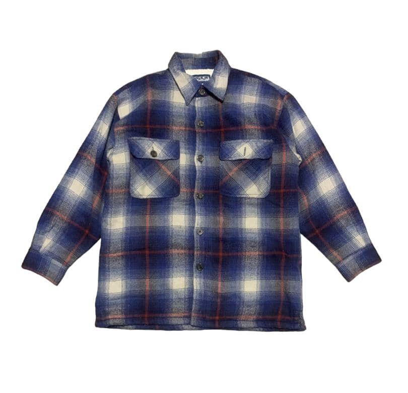 Japanese Brand Vintage Galaja Japan Plaid Wool Flannel Shirt Jacket Size US L / EU 52-54 / 3 - 1 Thumbnail