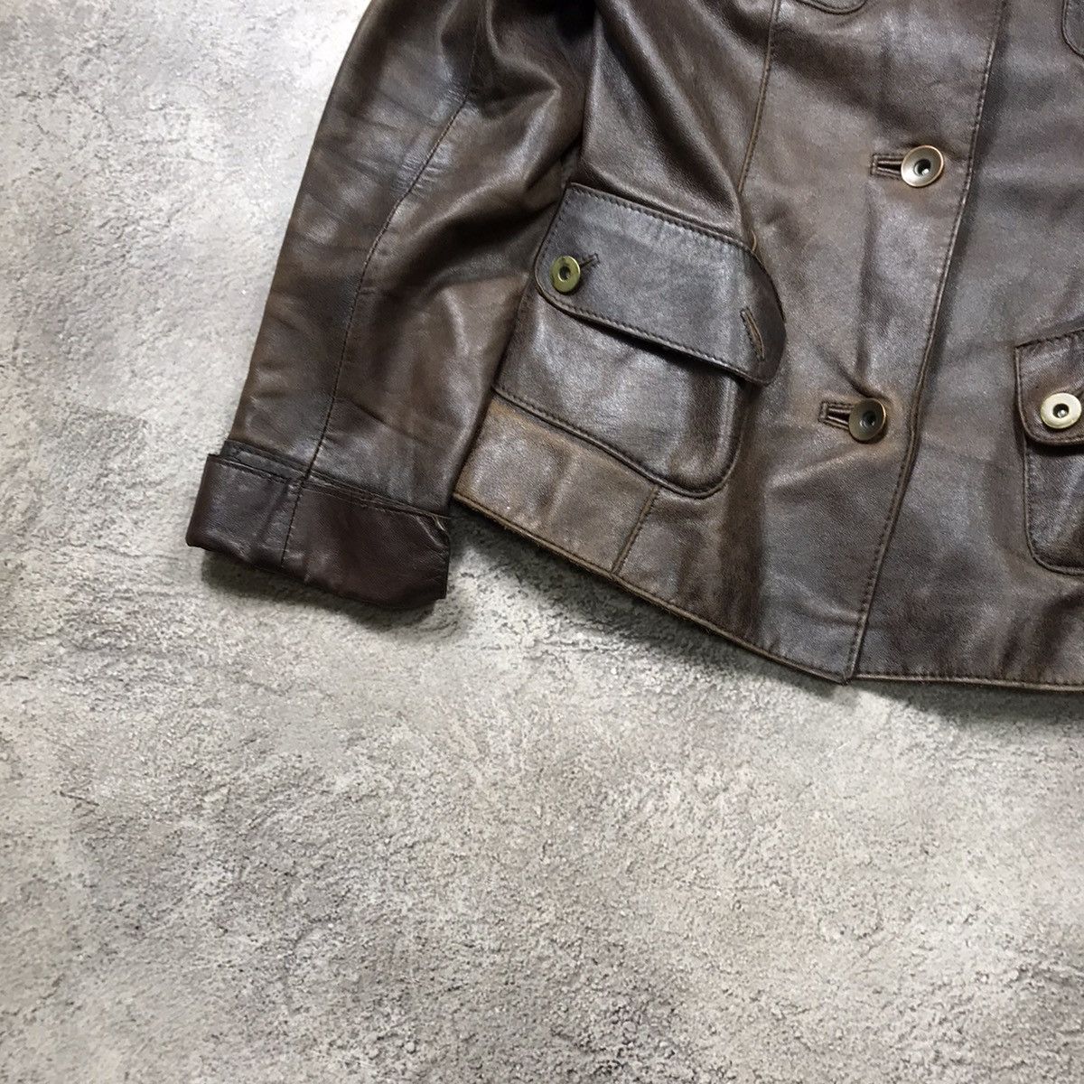 Japanese Brand VINTAGE Y2K LEATHER JACKET JAPAN CASUAL STREETWEAR 90s Size M / US 6-8 / IT 42-44 - 4 Thumbnail