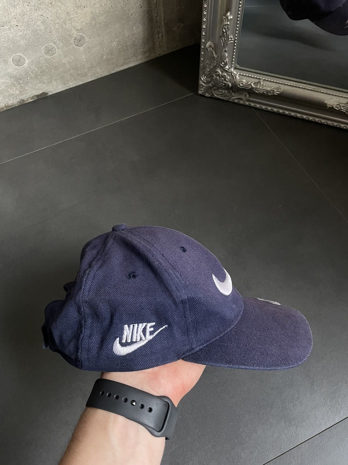 Nike × Vintage Vintage Nike Cap Made In Usa Sunfaded Swoosh Red Tab Y2k Size ONE SIZE - 5 Thumbnail