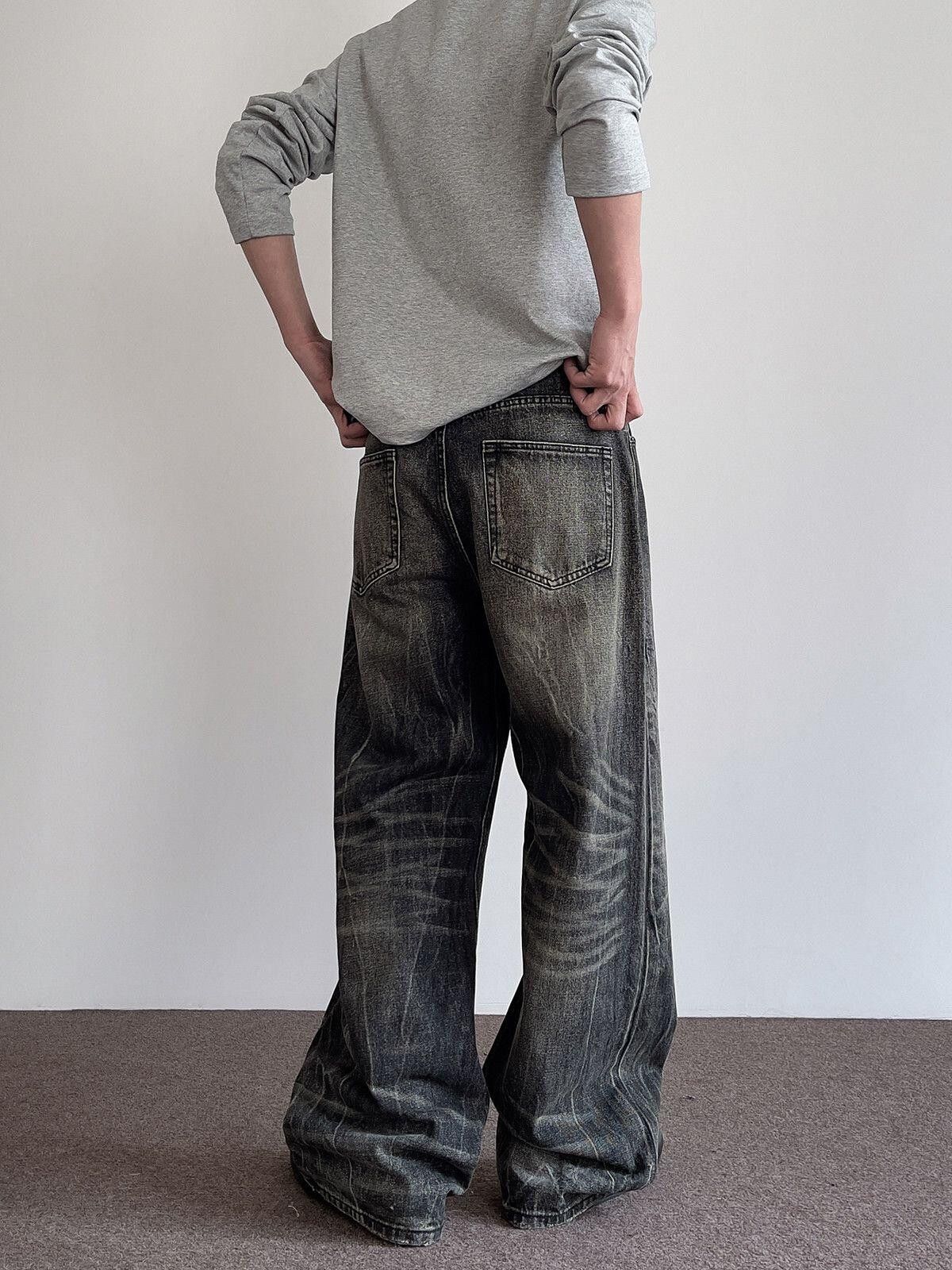 Jean Dark Wash Wide Leg Baggy Jeans Size US 33 - 4 Thumbnail