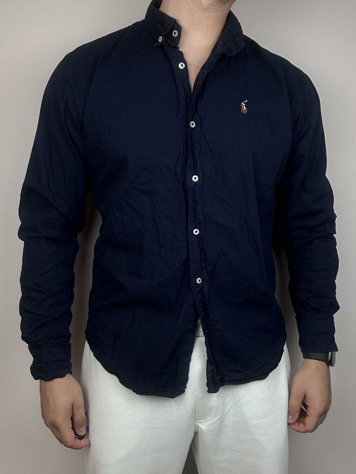 Polo Ralph Lauren Polo Ralph Lauren shirt dark navy slim fit size XL Size US XL / EU 56 / 4 - 7 Thumbnail