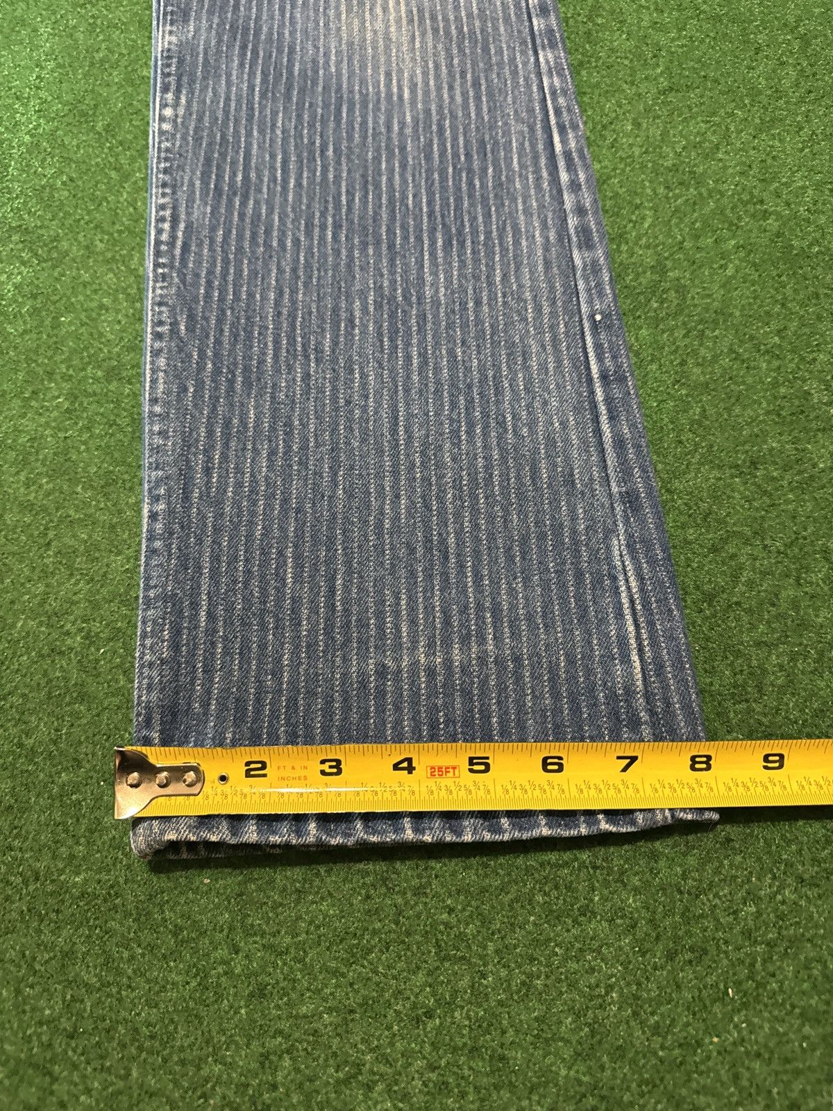 Lee Vintage 80s Lee Railroad Pinstripe 32x34 High Waisted Jeans Size 40" / US 18 - 7 Thumbnail