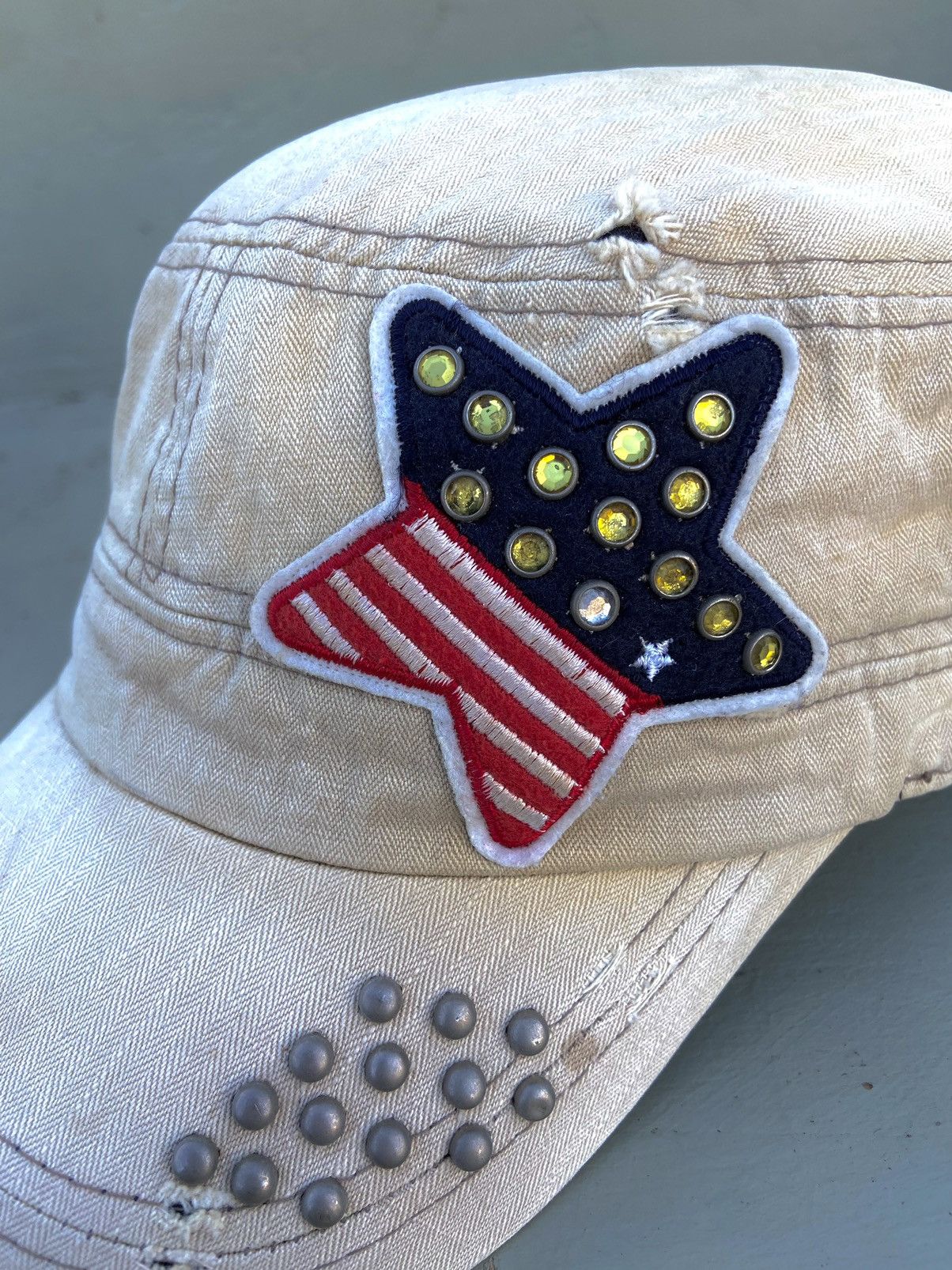 Hysteric Glamour 2000s star embroidery zircon studded patrol hat Size ONE SIZE - 4 Thumbnail