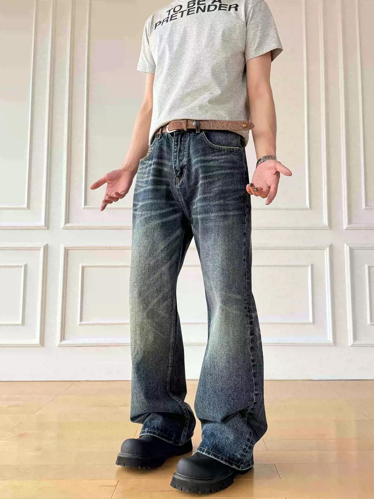 Other Whiskered Wide-Leg Denim Jeans Size US 30 / EU 46 - 2 Thumbnail