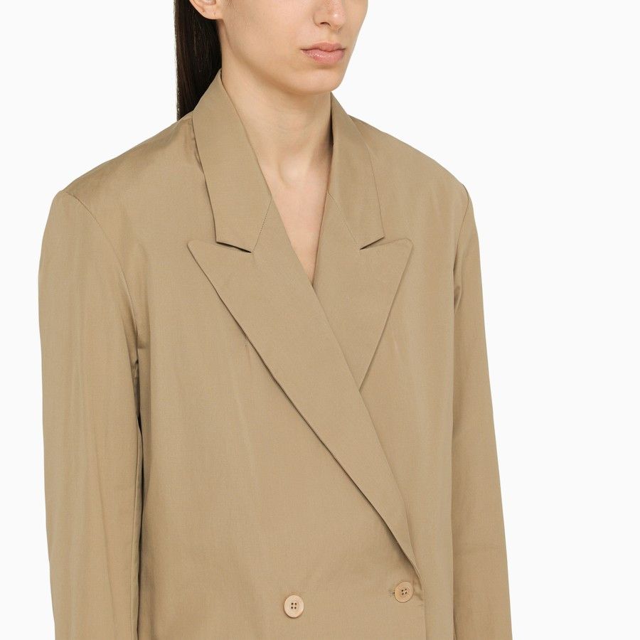 Dries Van Noten o1d2blof0824 Double-breasted Cotton Jacket in Beige Size M / US 6-8 / IT 42-44 - 4 Thumbnail