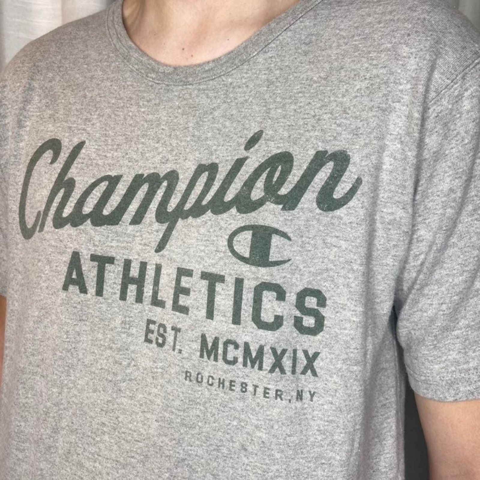 Champion Vintage Grey Reverse Weave Champion Tee Shirt (L) Size US L / EU 52-54 / 3 - 3 Thumbnail