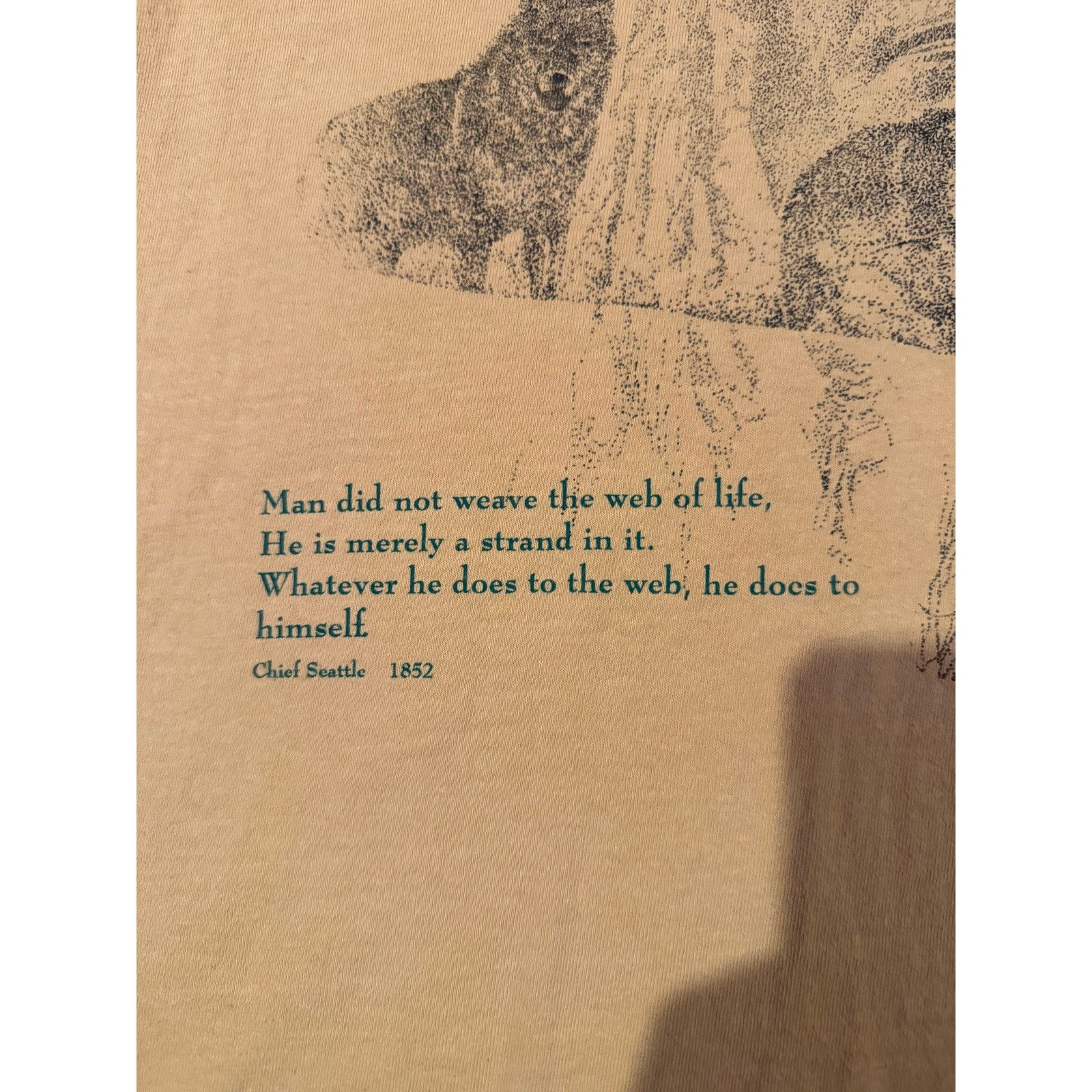 Anvil 80s 90s Native American Wolf Quote Size US L / EU 52-54 / 3 - 3 Thumbnail