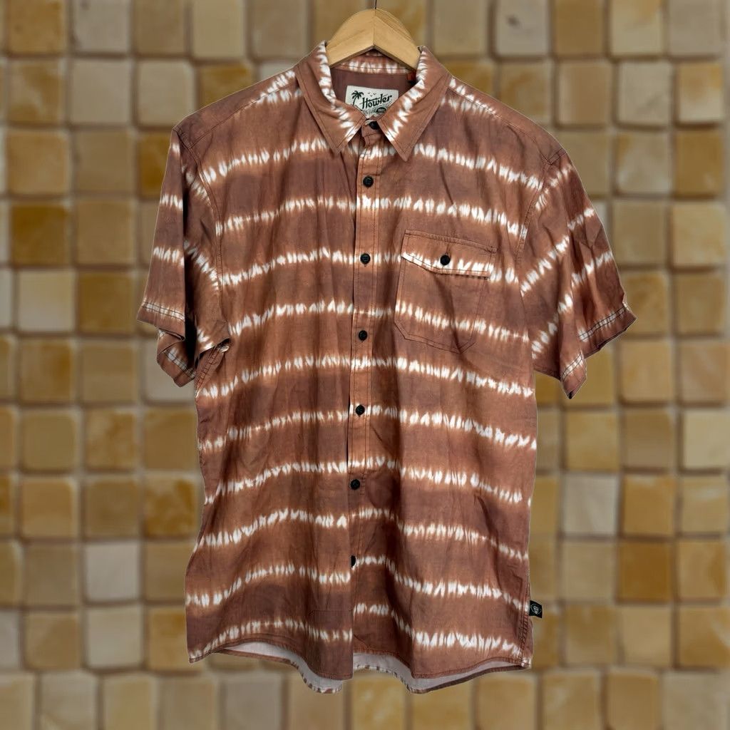 Howler Brothers Howler Bros Shirt Button-Up Short Sleeve Tie Dye Orange Cotton Short Sleeve Shirt Mens L Button-Up Tropical Size US L / EU 52-54 / 3 - 1 Thumbnail