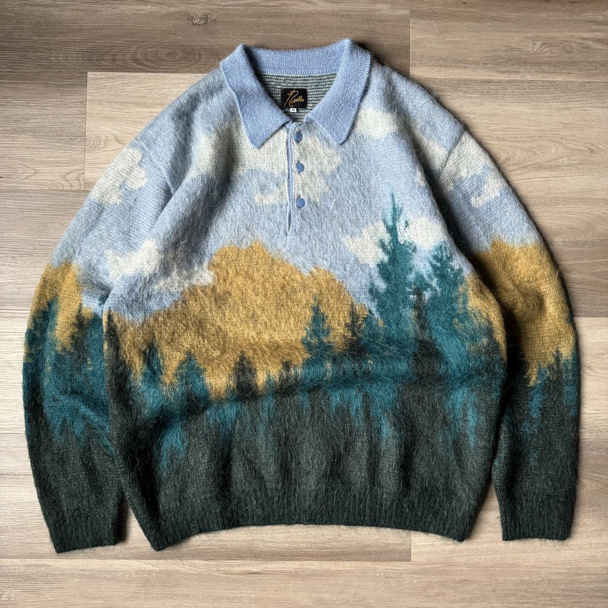 KITH × NEEDLES MOHAIR POLO SWEATER Lサイズ KITH × NEEDLES MOHAIR POLO SWEATER Lサイズ