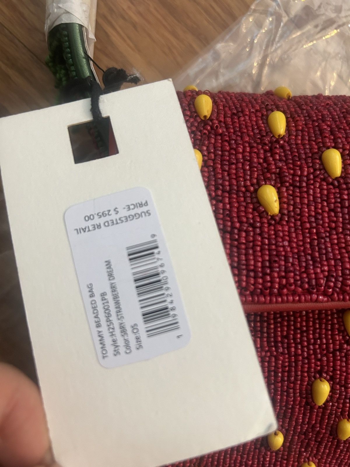 Staud Staud Tommy Beaded Bag Strawberry Dream Original Price $295 Size ONE SIZE - 8 Thumbnail