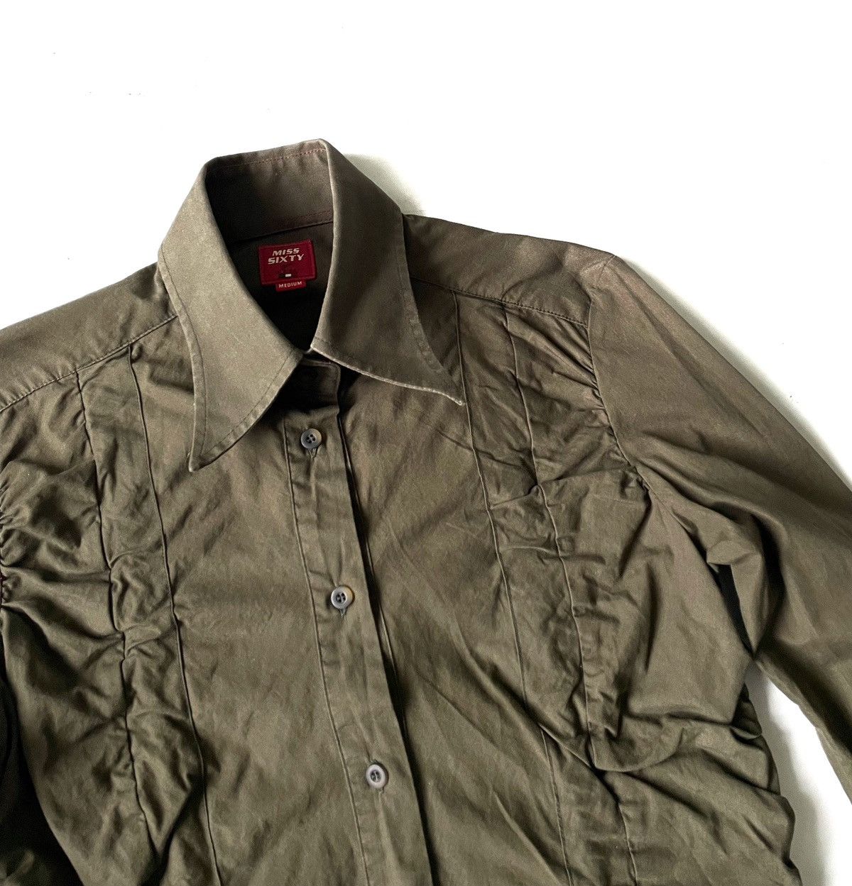 Miss Sixty × Vintage Miss Sixty Avant-Garde Shirt Size M Made In Italy Olive Size M / US 6-8 / IT 42-44 - 2 Thumbnail