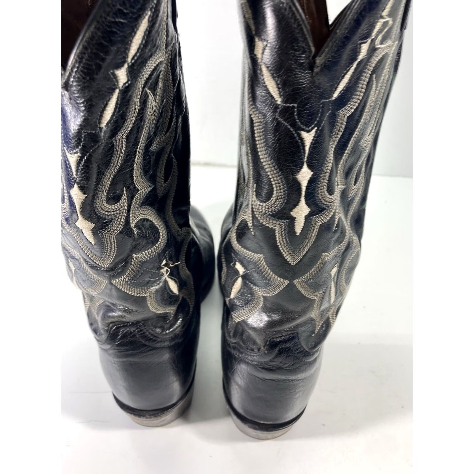 Tony Lama Tony Lama CT871 Boots Men 9.5D Black Ostrich Leather Western Cowboy Boots Size US 10 / EU 43 - 6 Thumbnail