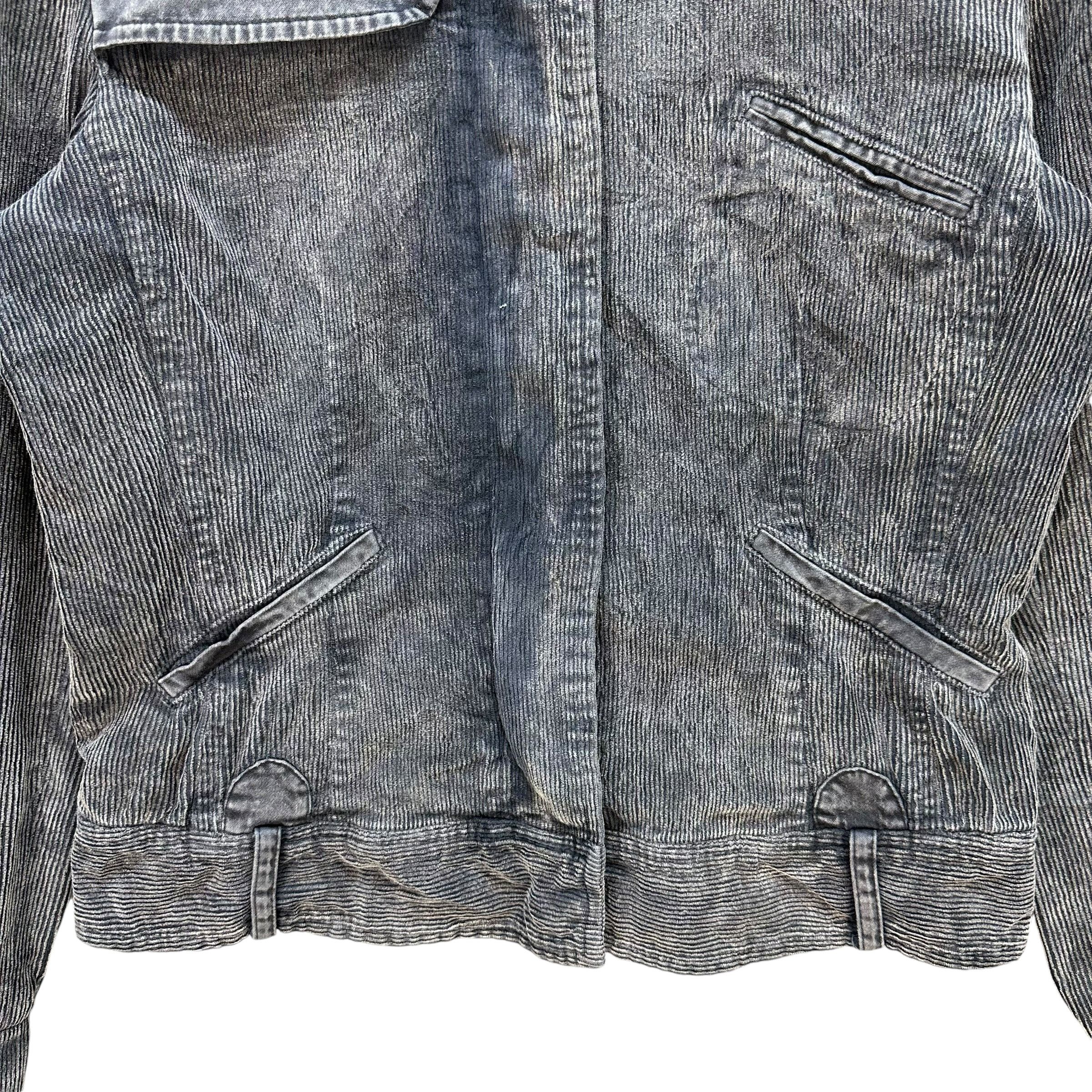 MAX&Co. MAX & CO Washed Blue Corduroy Funnel Neck Jacket #A69-1659 Size S / US 4 / IT 40 - 3 Thumbnail