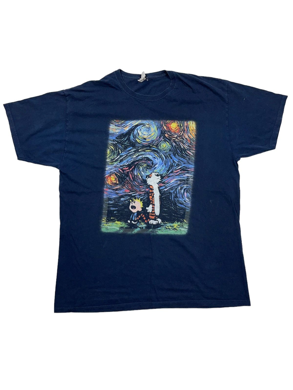 Other Vintage Calvin and Hobbes x Van Gogh Starry Night Art Shirt Size US XL / EU 56 / 4 - 1 Thumbnail