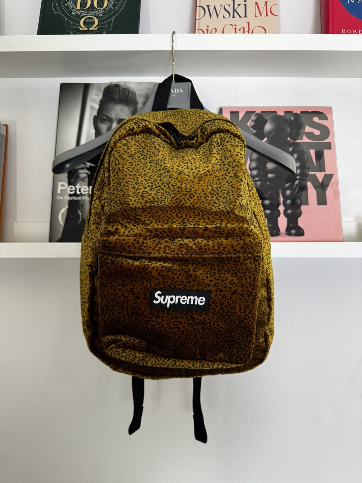 Supreme Supreme FW25 Tan Leopard Velvet Backpack | Grailed
