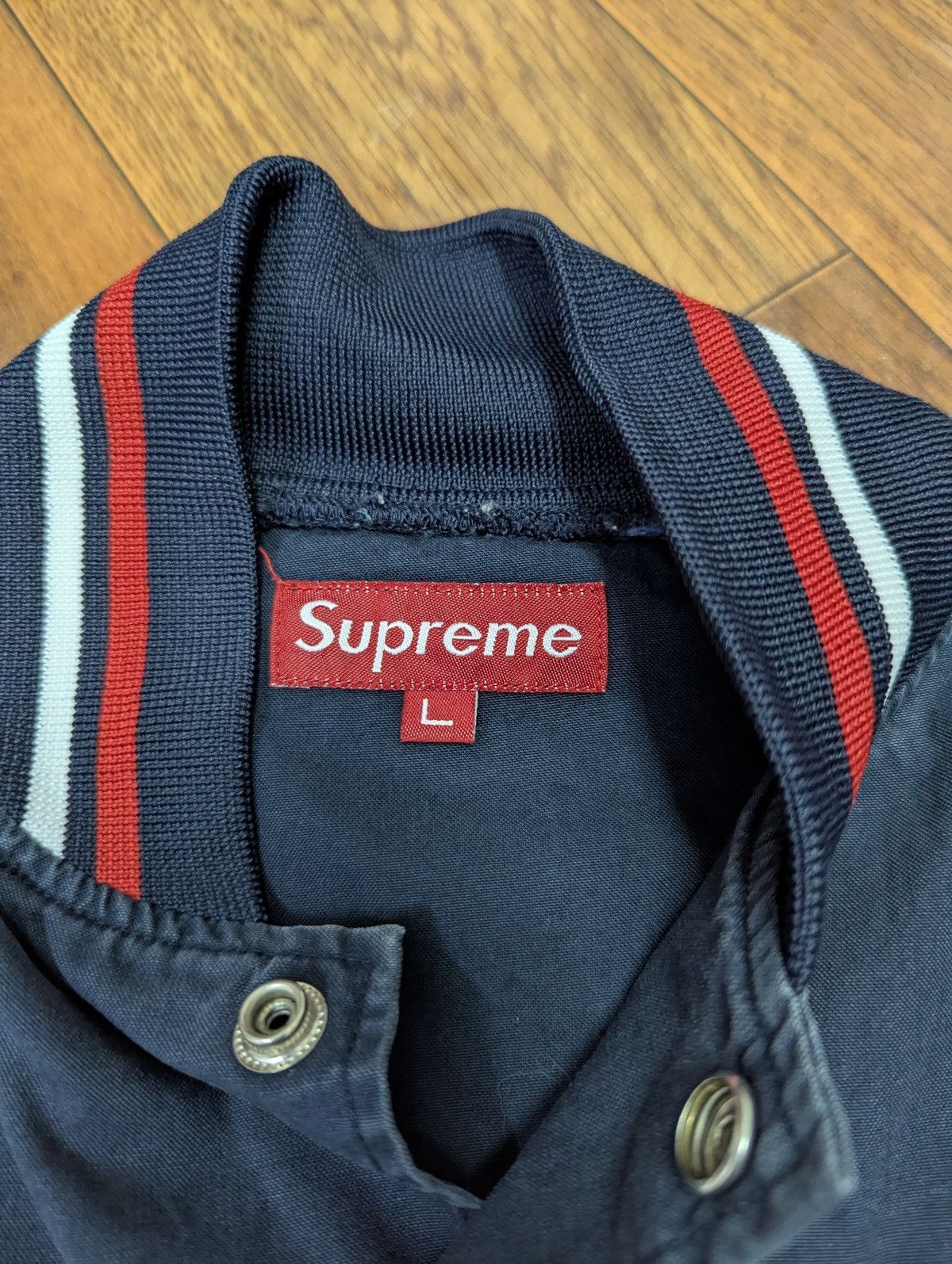 Supreme Vintage Supreme 2002 Spellout Varsity Jacket Size US L / EU 52-54 / 3 - 6 Thumbnail