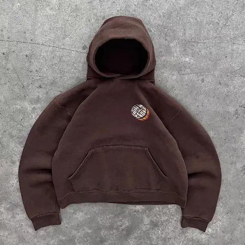 Japanese Brand Hoodie Brown washed vintage letter print cotton hoodie Size US M / EU 48-50 / 2 - 4 Thumbnail