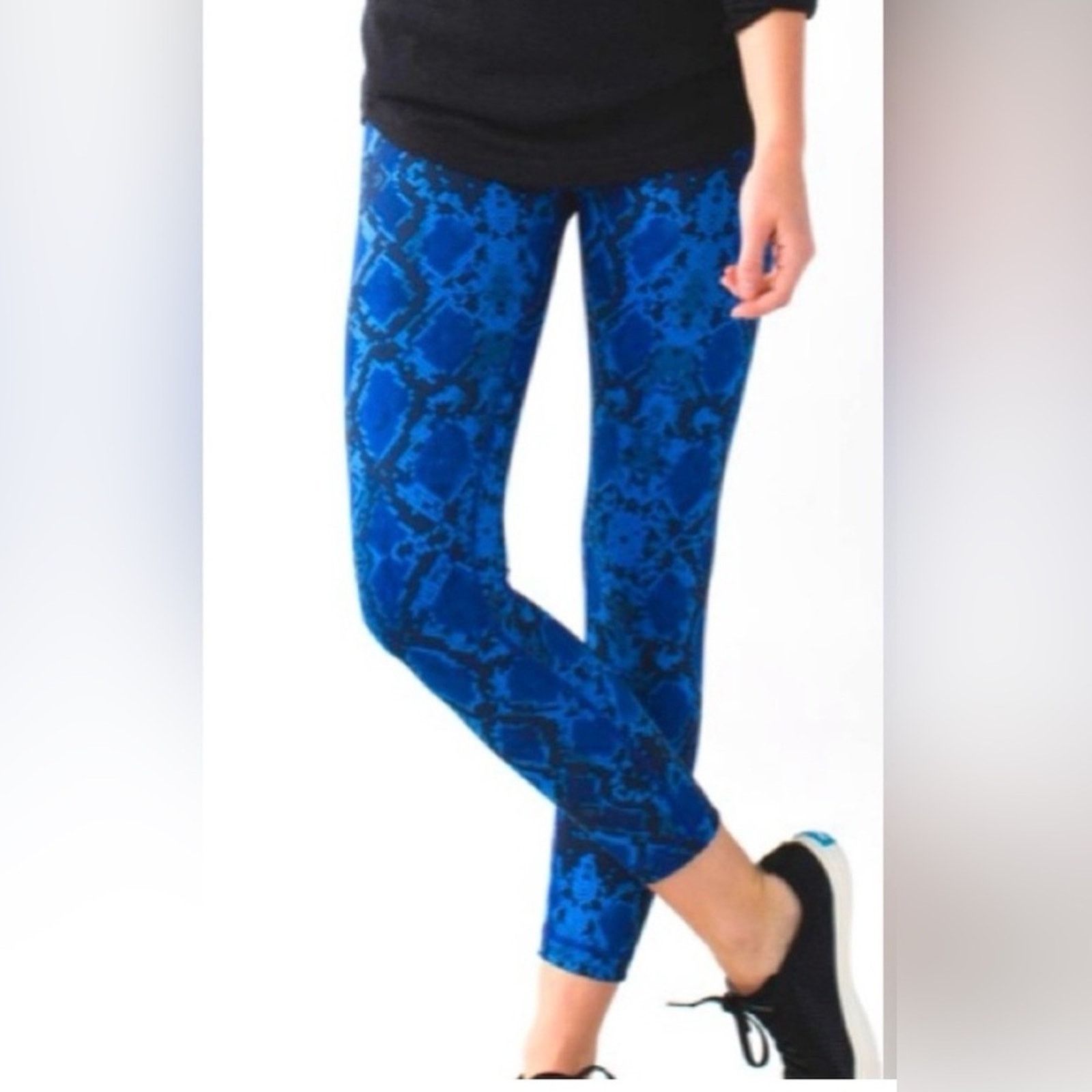 Lululemon Lululemon Wunder leggings Snake Pipe Dream Blue Sapphire 8 Size 30" / US 8 / IT 44 - 1 Thumbnail